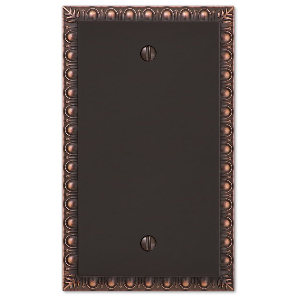 Aged Bronze Cast Metal Single Blank Wallplate