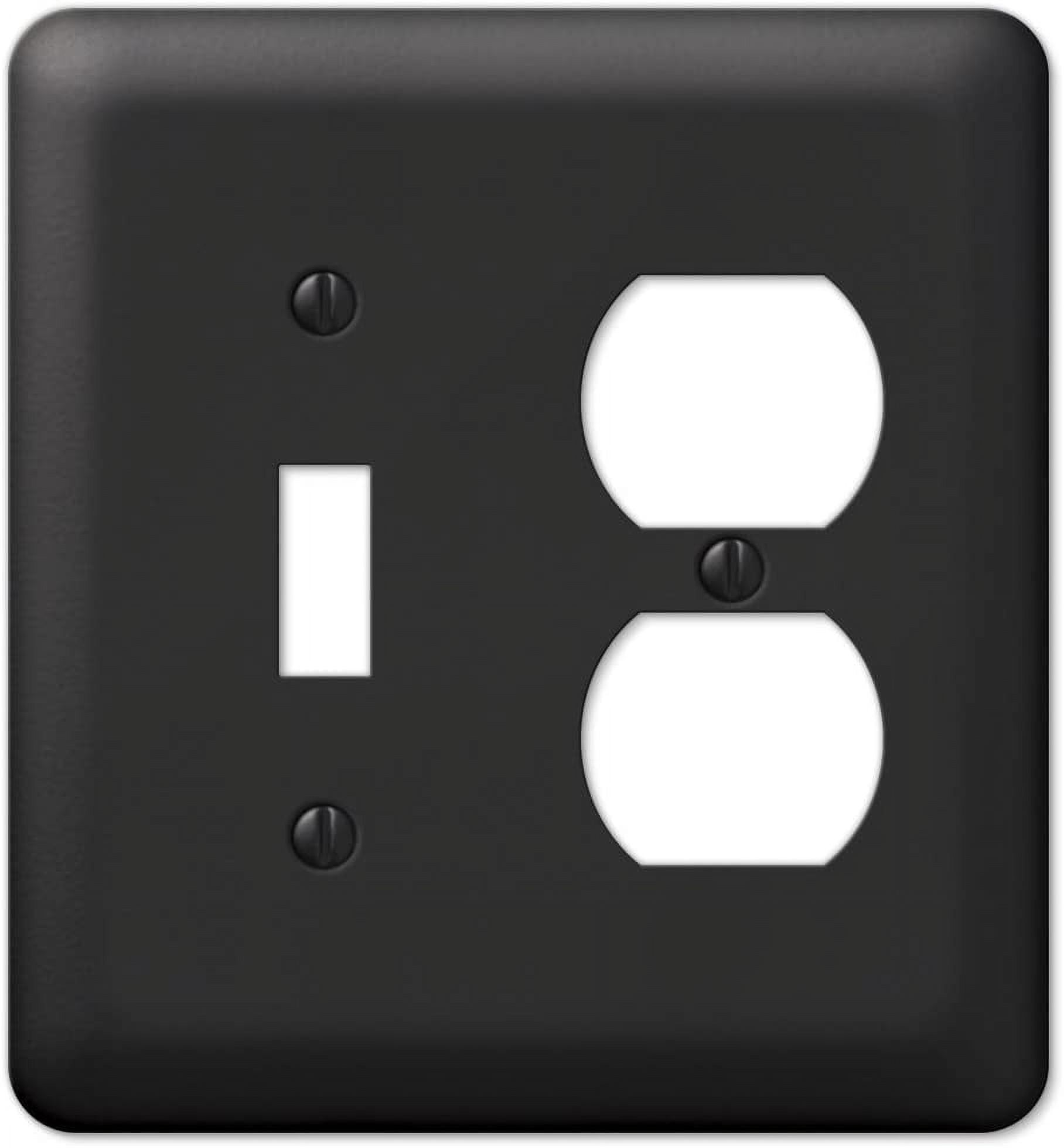 Black Metal 2-Gang Toggle and Duplex Wall Plate