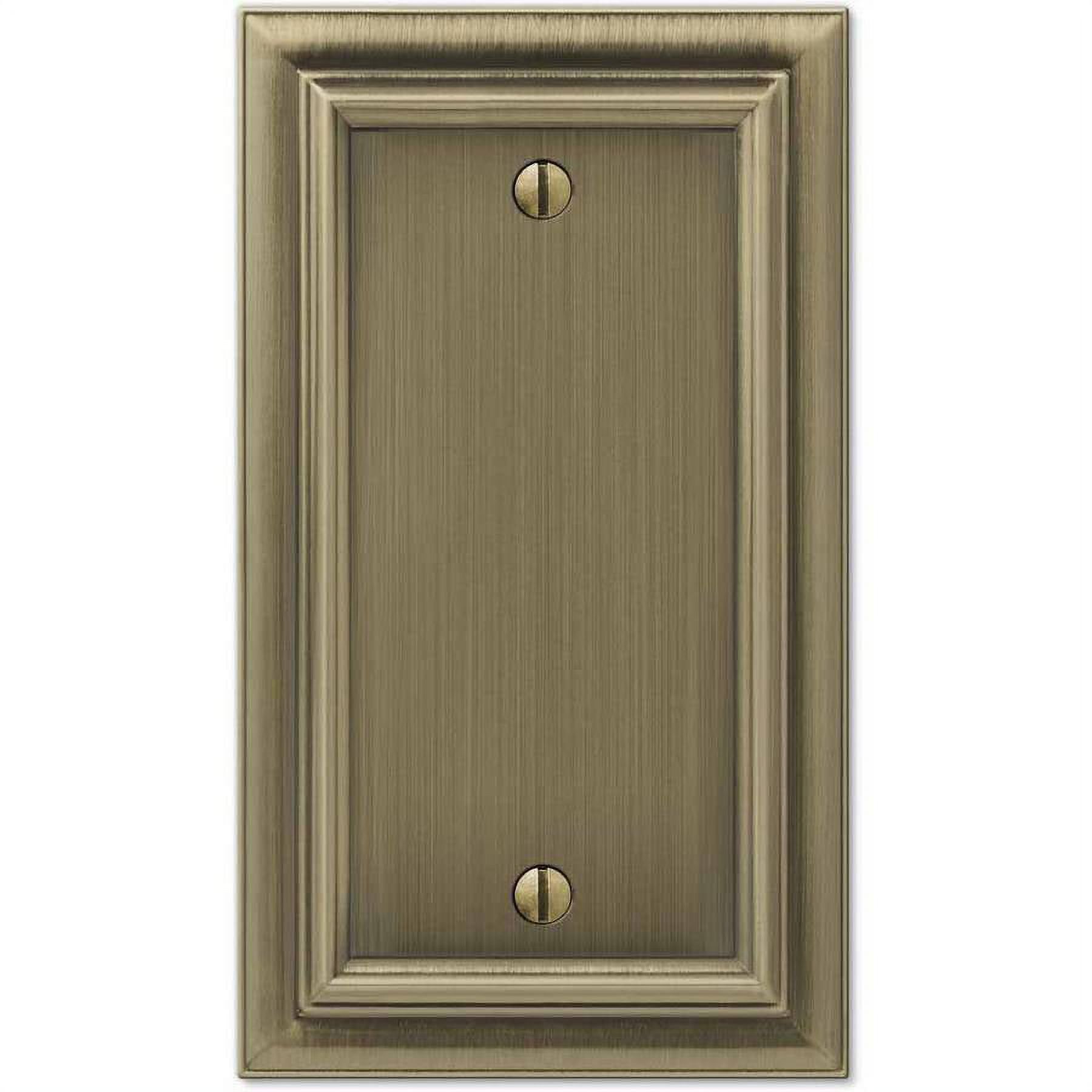 Brushed Brass Single Blank Cast Metal Wallplate