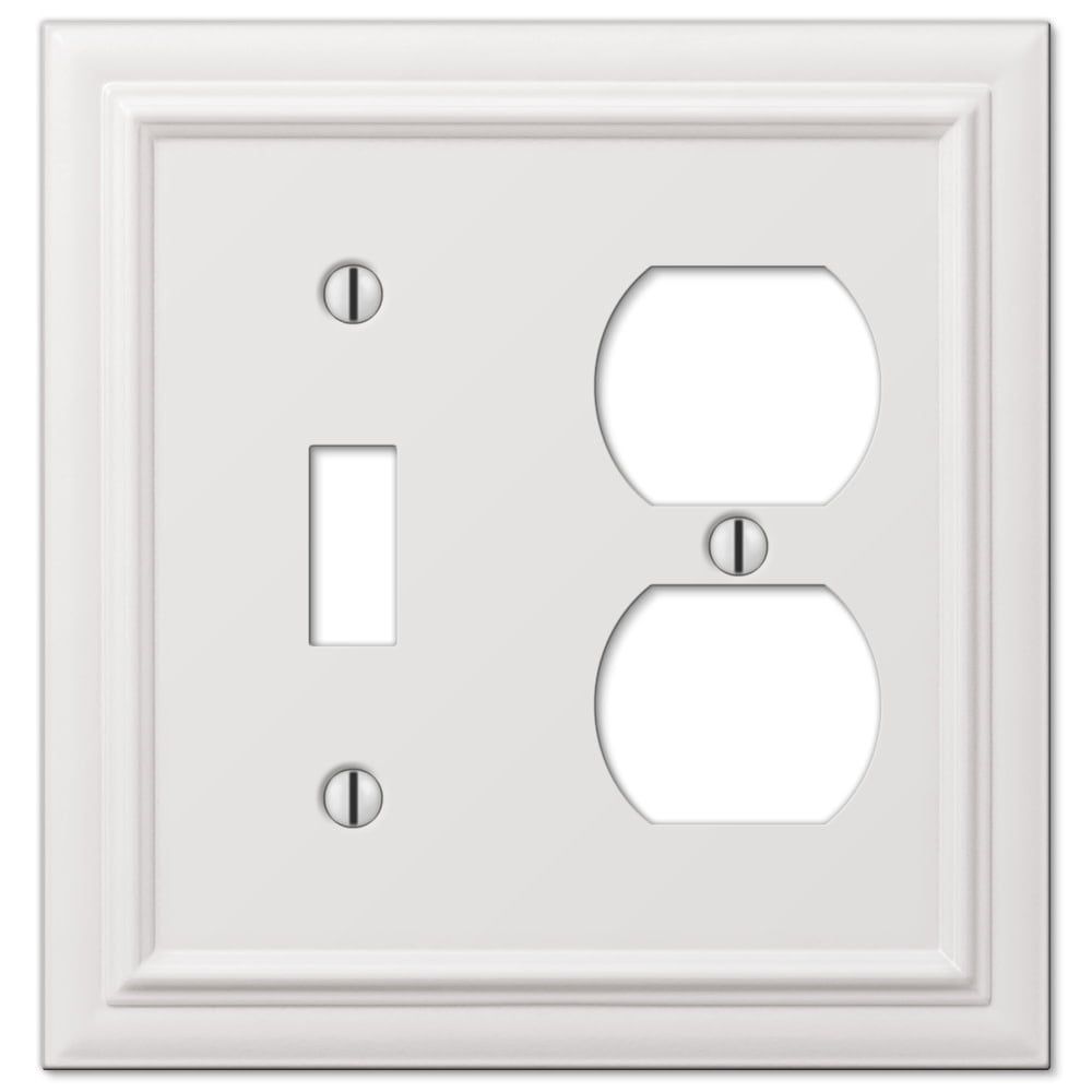 White Smooth 2-Gang Metal Wall Plate