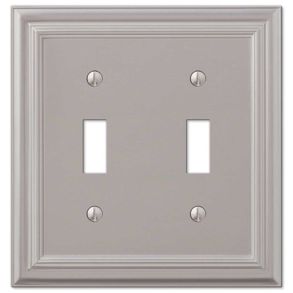 Satin Nickel Double Toggle Cast Metal Wallplate