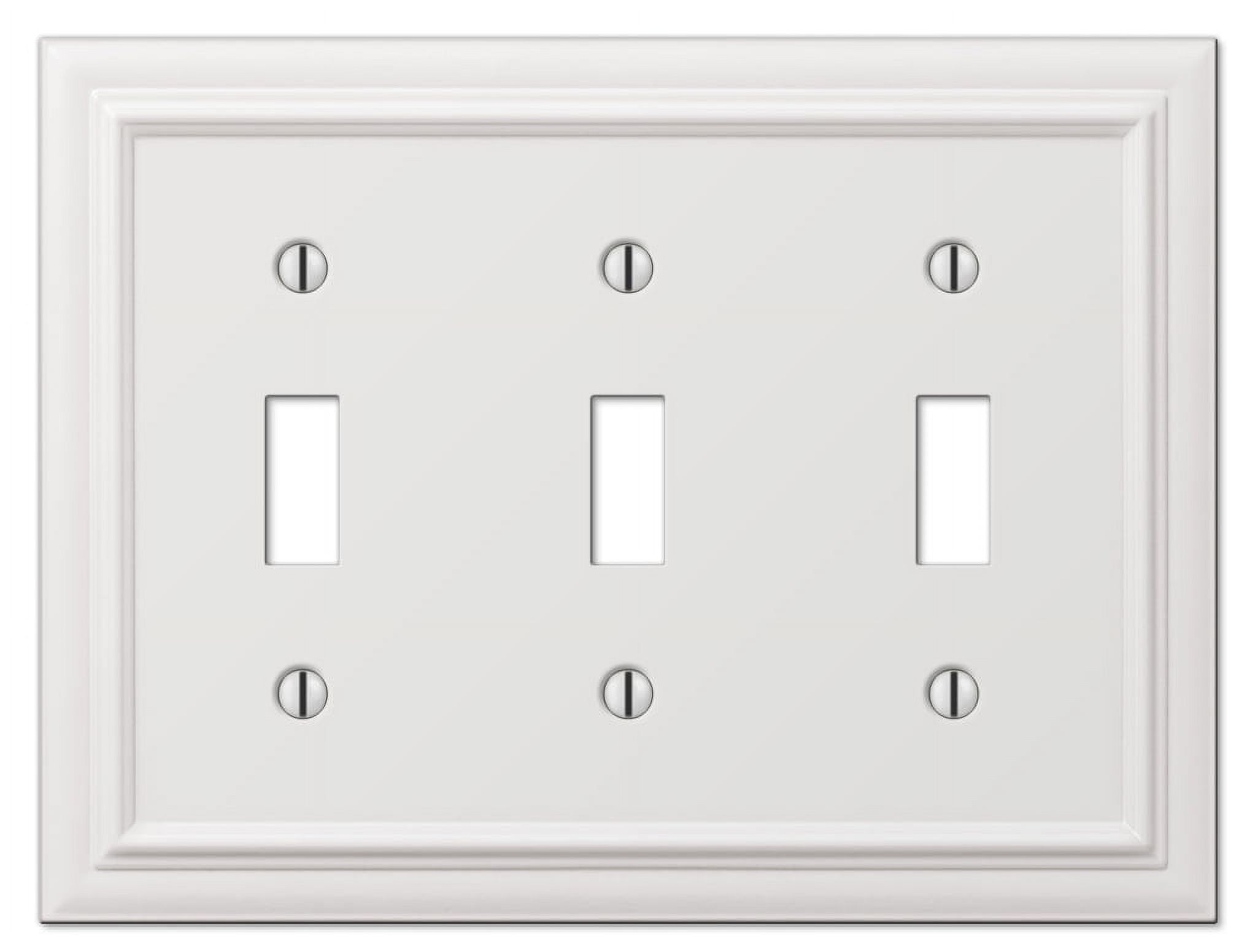 White Cast Metal 3-Gang Toggle Wall Plate