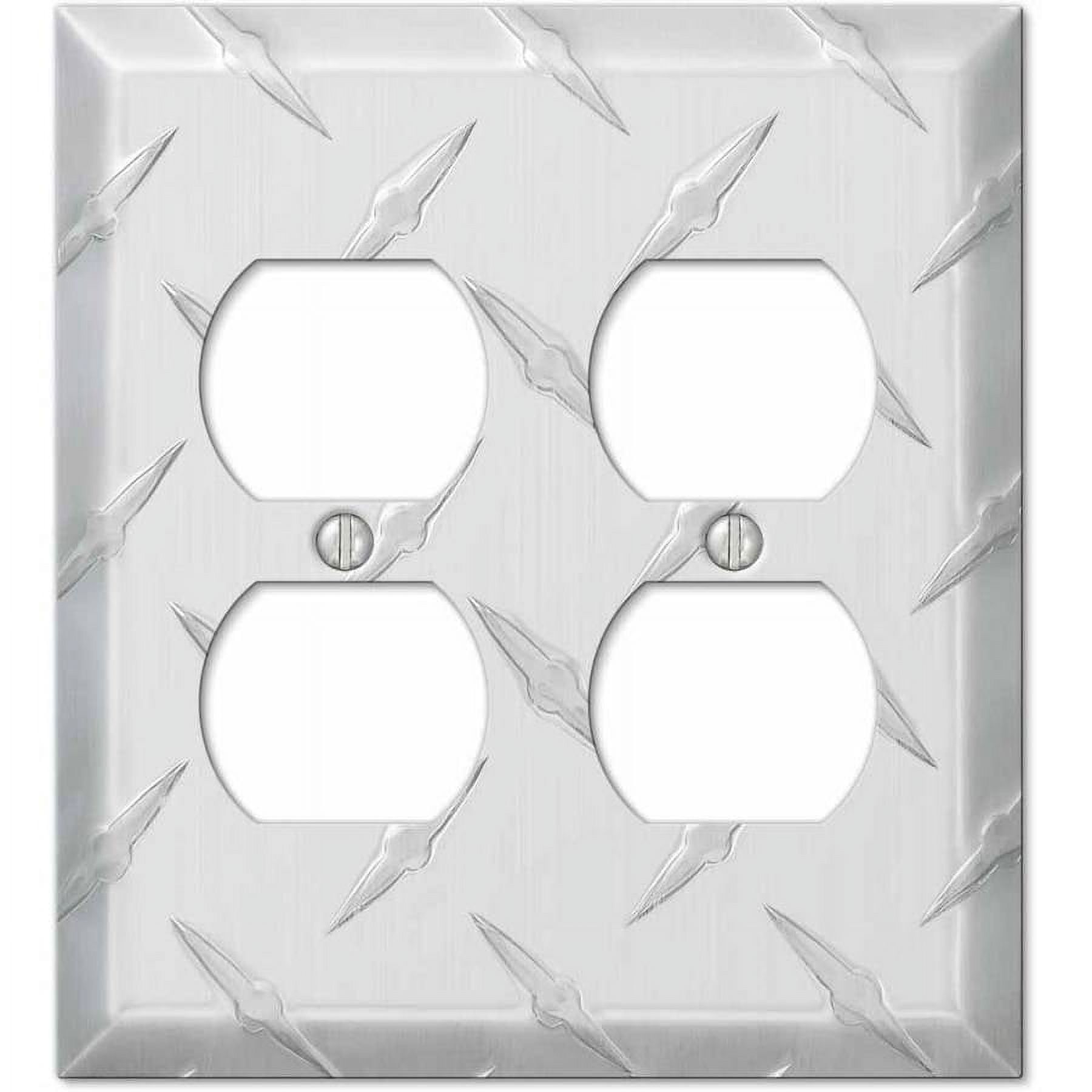 Silver Stamped Aluminum Double Duplex Wallplate