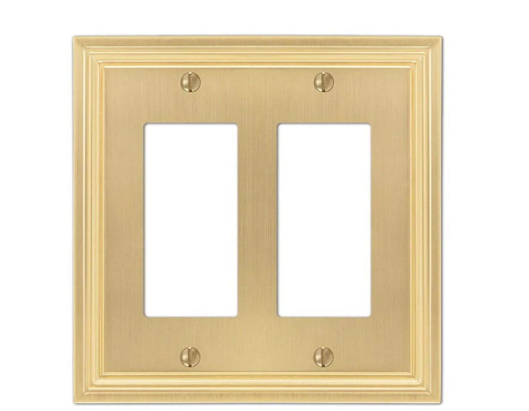 Satin Brass 2-Gang Metal Rocker Wall Plate