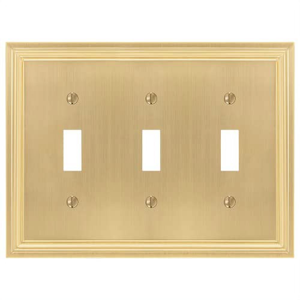 Satin Brass 3-Gang Cast Metal Toggle Wall Plate