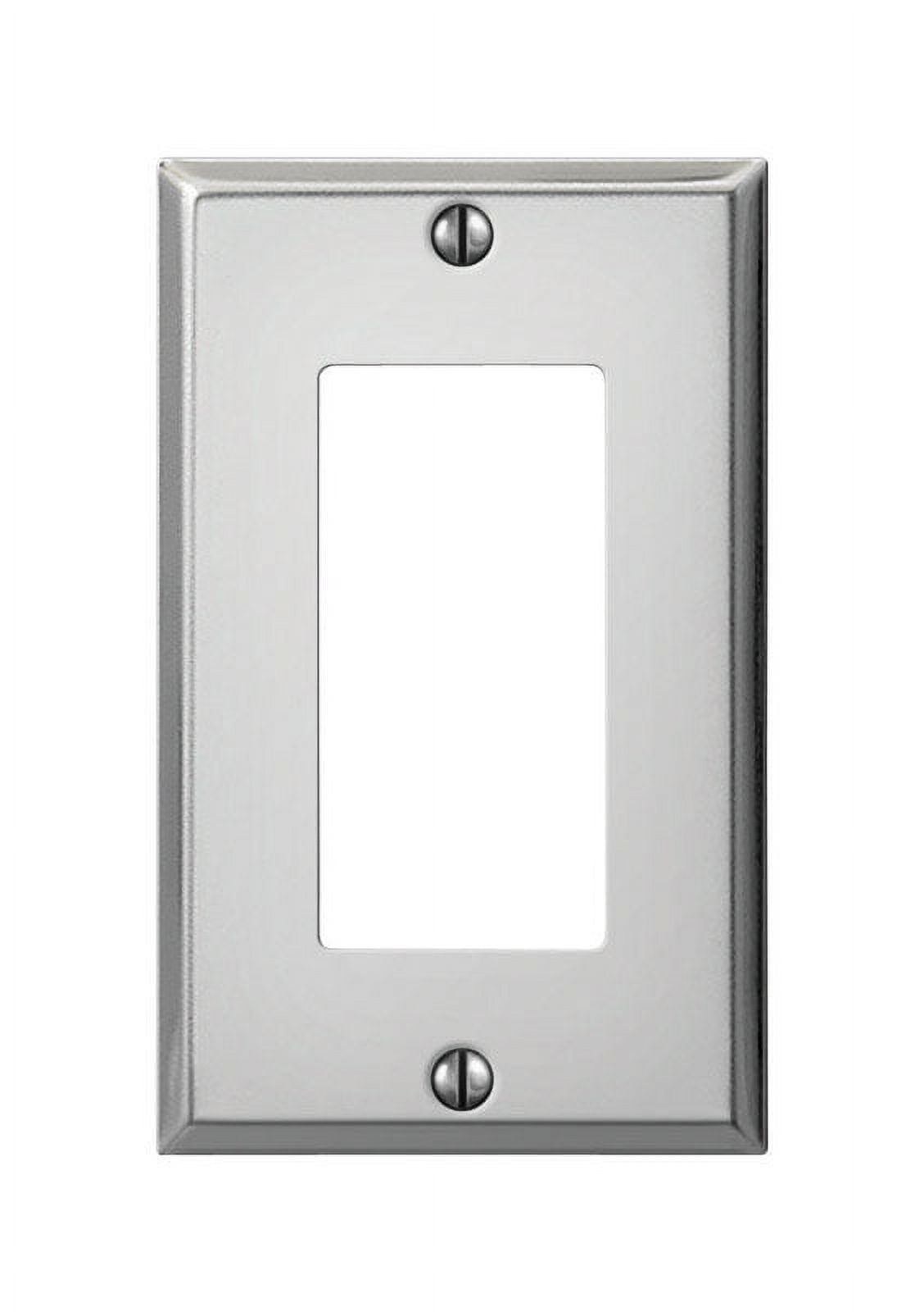 Polished Chrome 1-Gang Stamped Steel Rocker Wall Plate