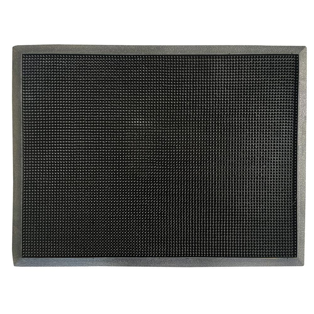 AmeriHome Black Rubber Outdoor Pin Entry Mat 32" x 24"