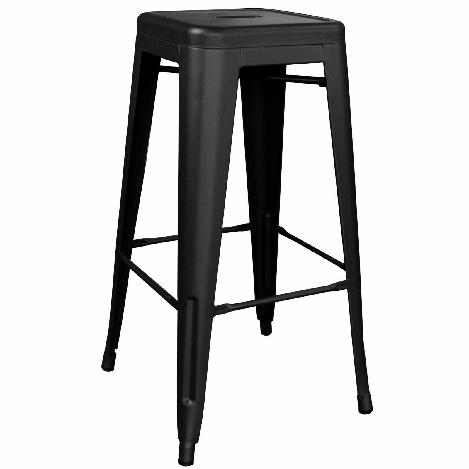 Loft Series 30-Inch Black Metal Stackable Bar Stools