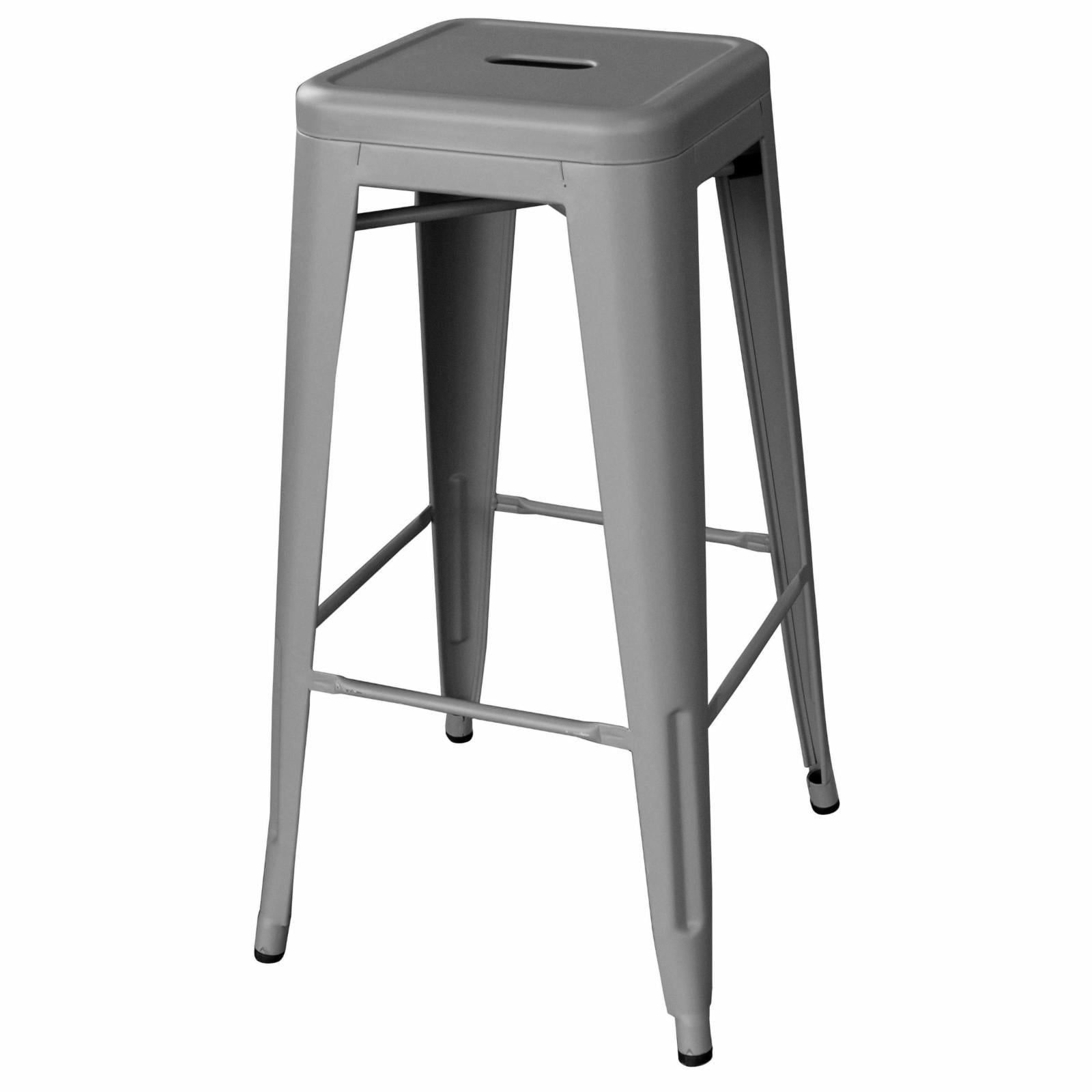 Matte Gray 30" Indoor/Outdoor Metal Bar Stool Set - 2 Piece