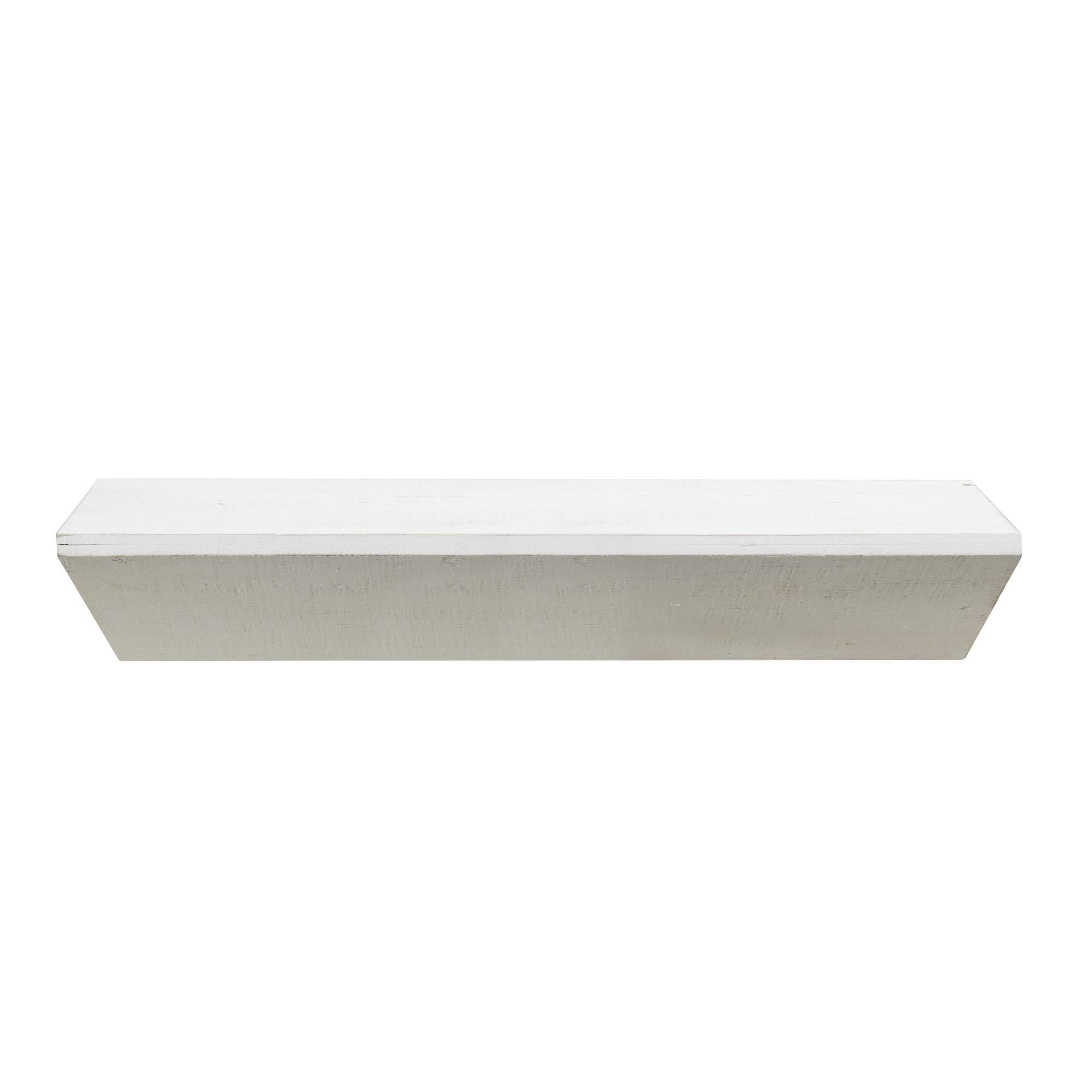 White Wood Floating Wall Shelf with Wedge Shape