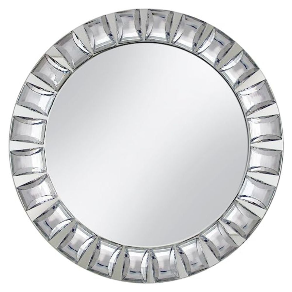 Silver Round Melamine Charger Plate with Beaded Rim, 13"