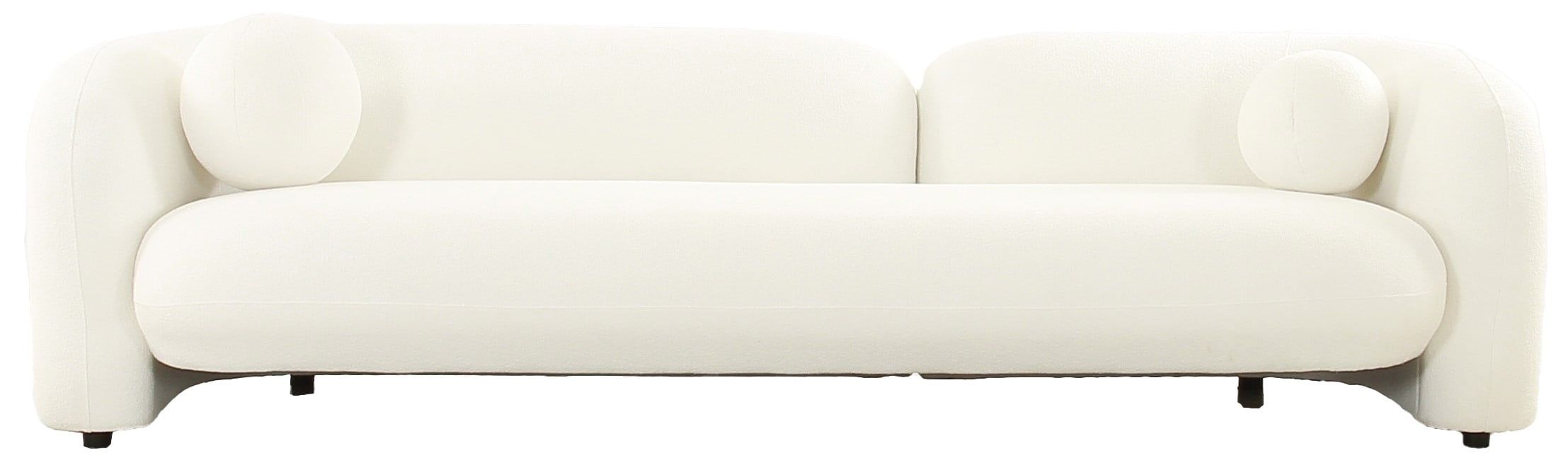 Ivory Fabric Low Back Extra Long Sofa