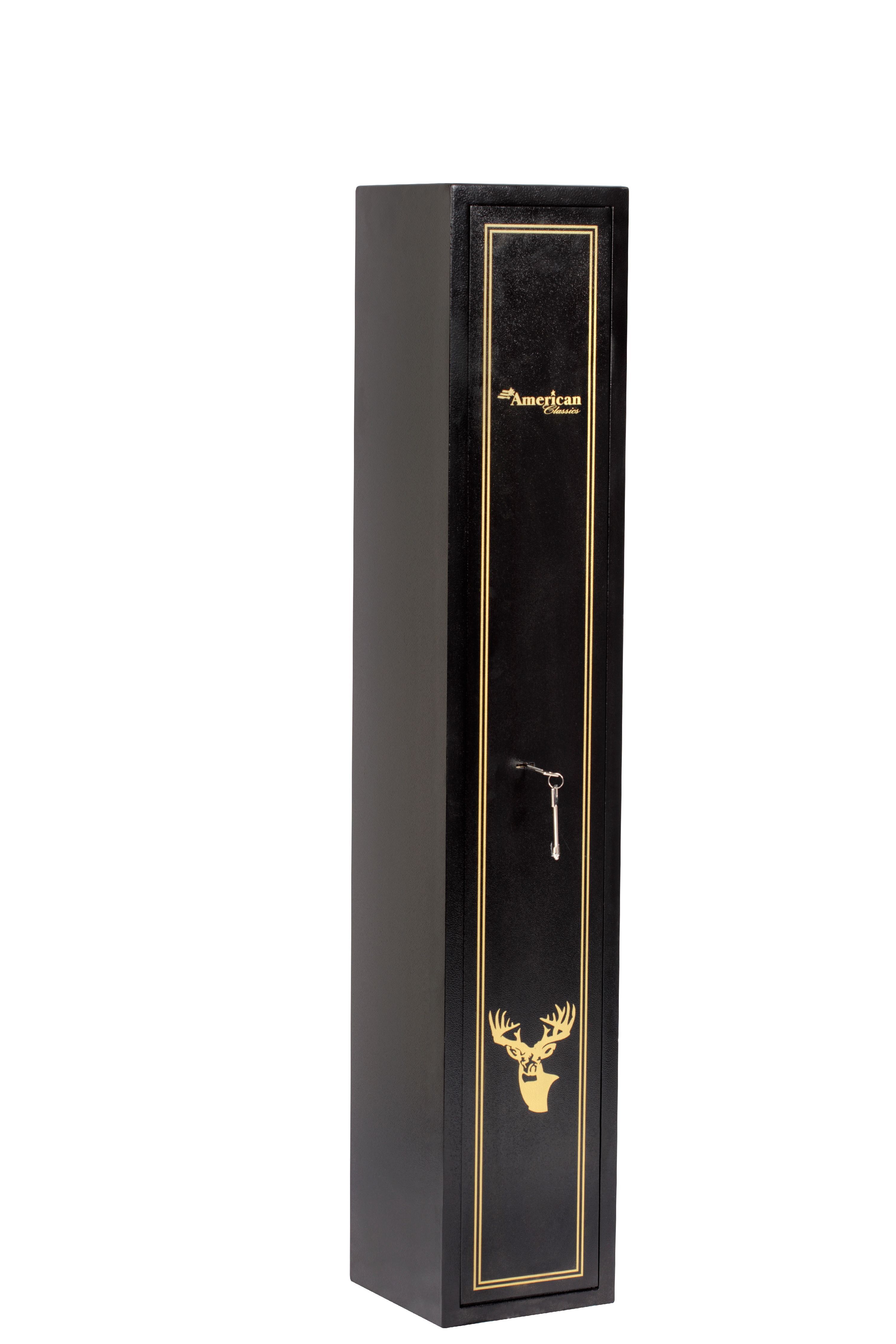 Black Metal 5-Gun Key Lock Safe with Deer Design