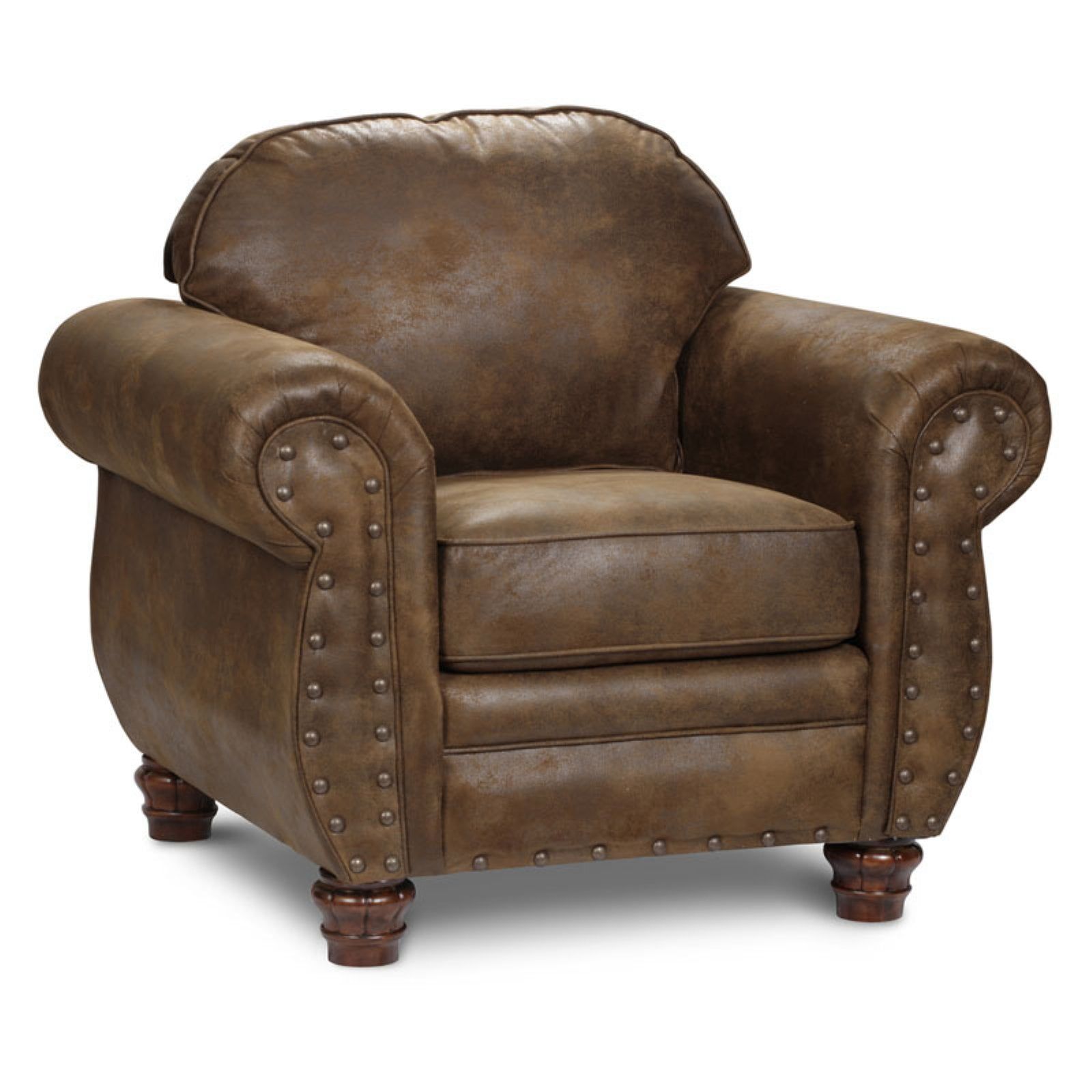 Sedona Brown Microfiber and Wood Accent Chair