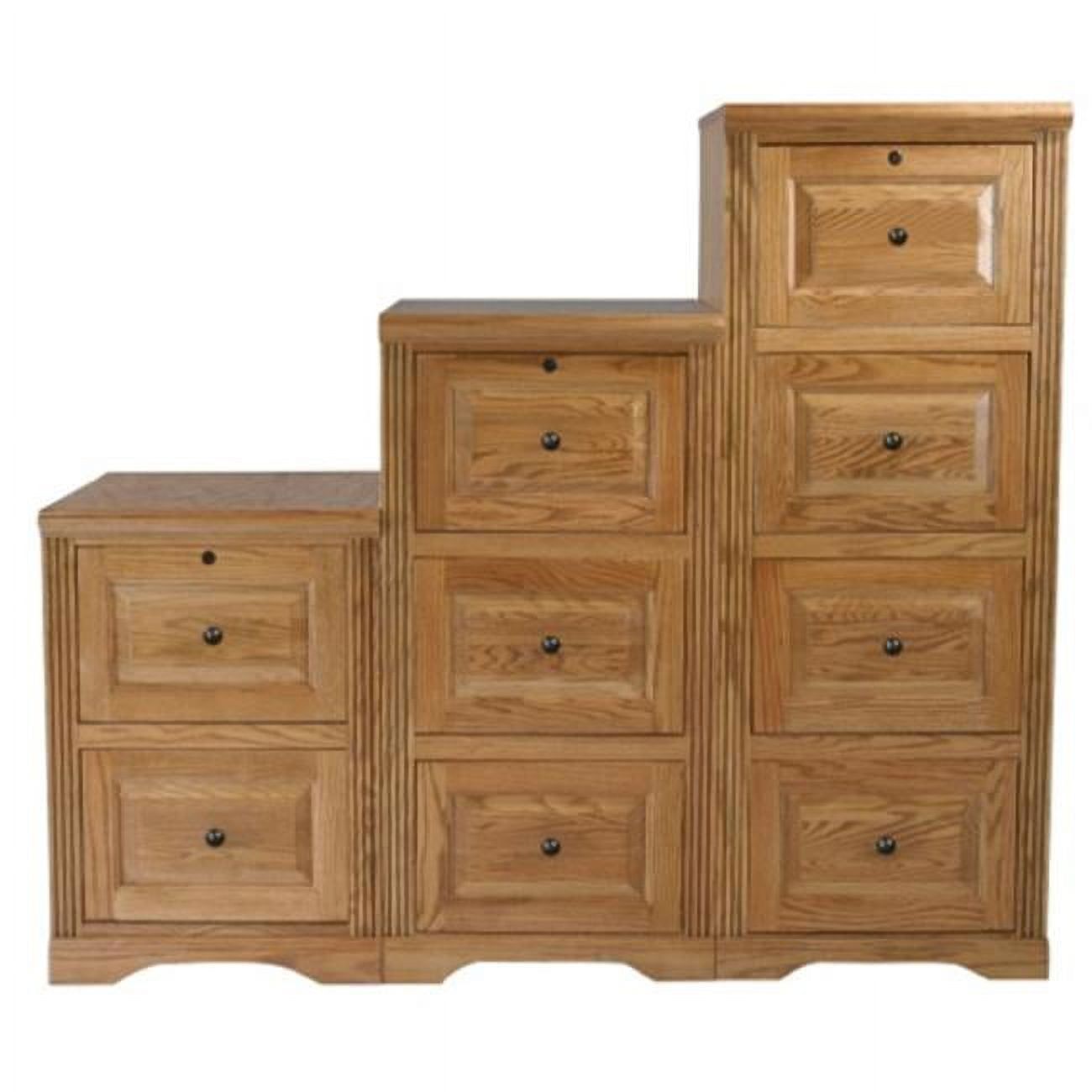 Medium Oak 3-Drawer Lockable File Cabinet