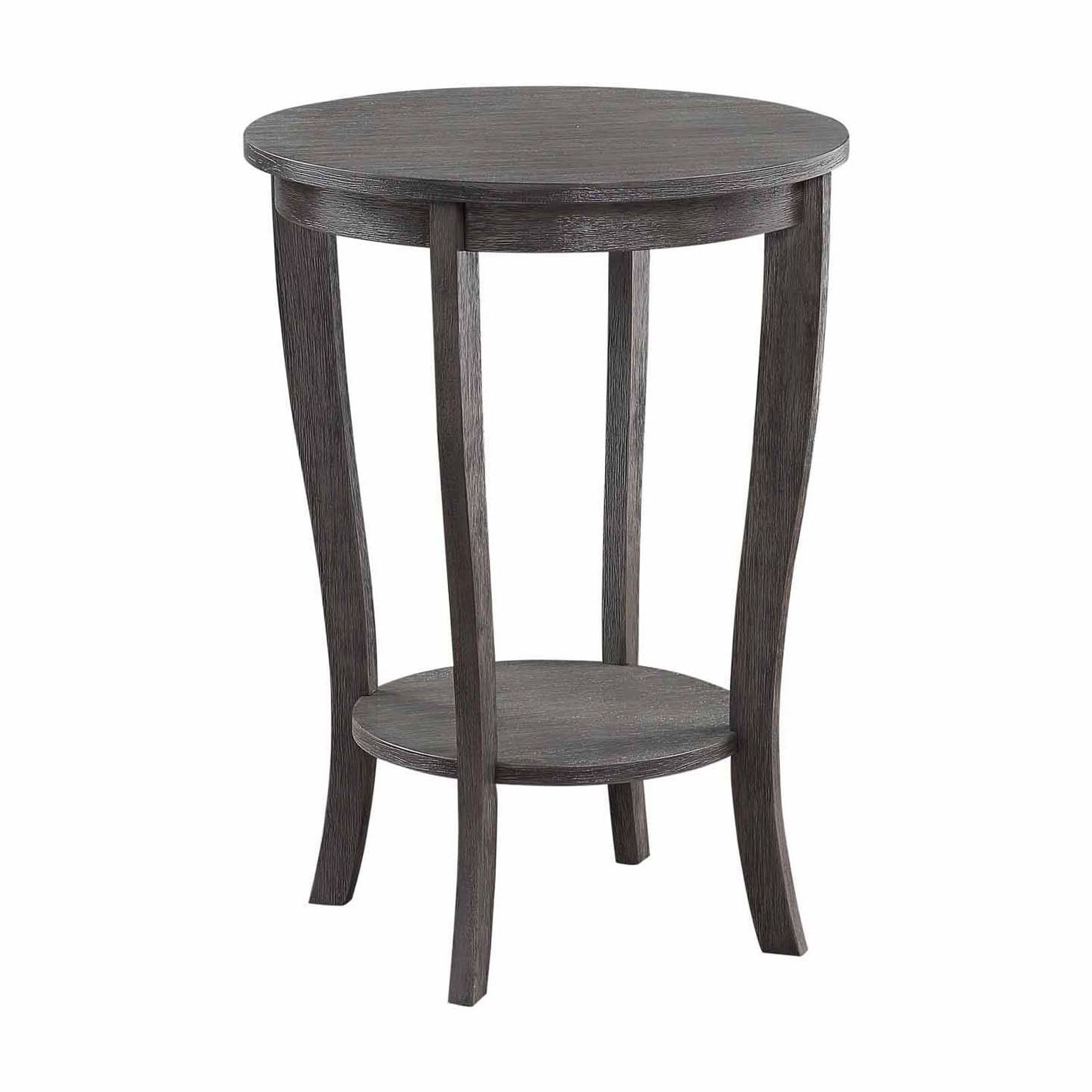 American Heritage 18" Round Wood End Table in Dark Gray