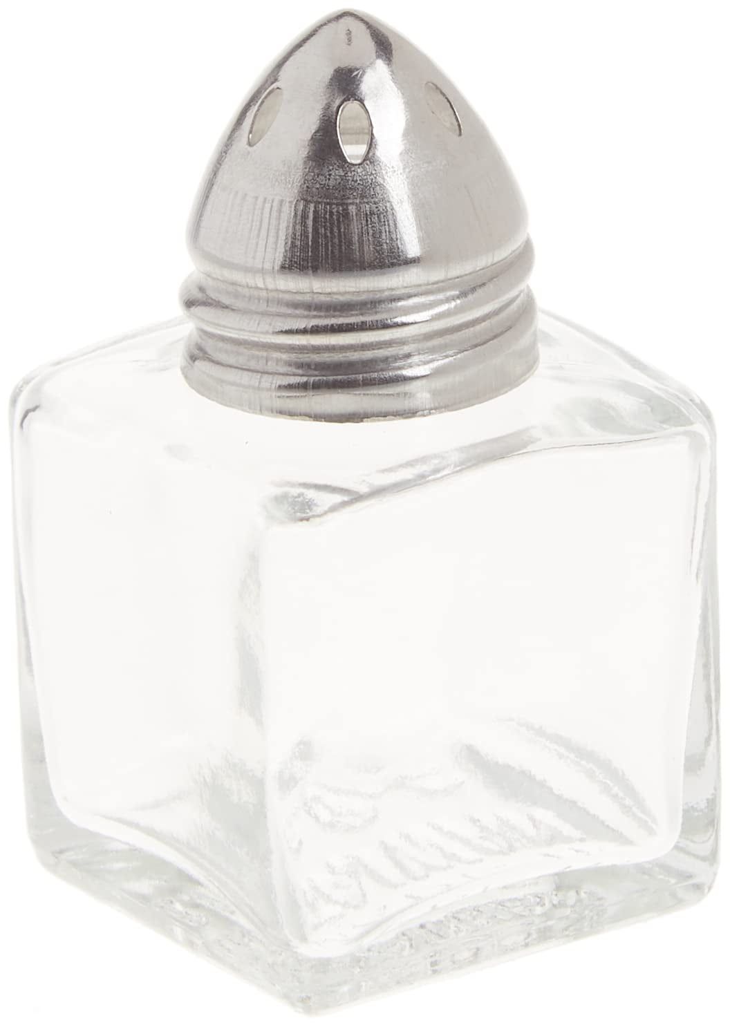 Petite Clear Glass Salt and Pepper Shaker with Chrome Top