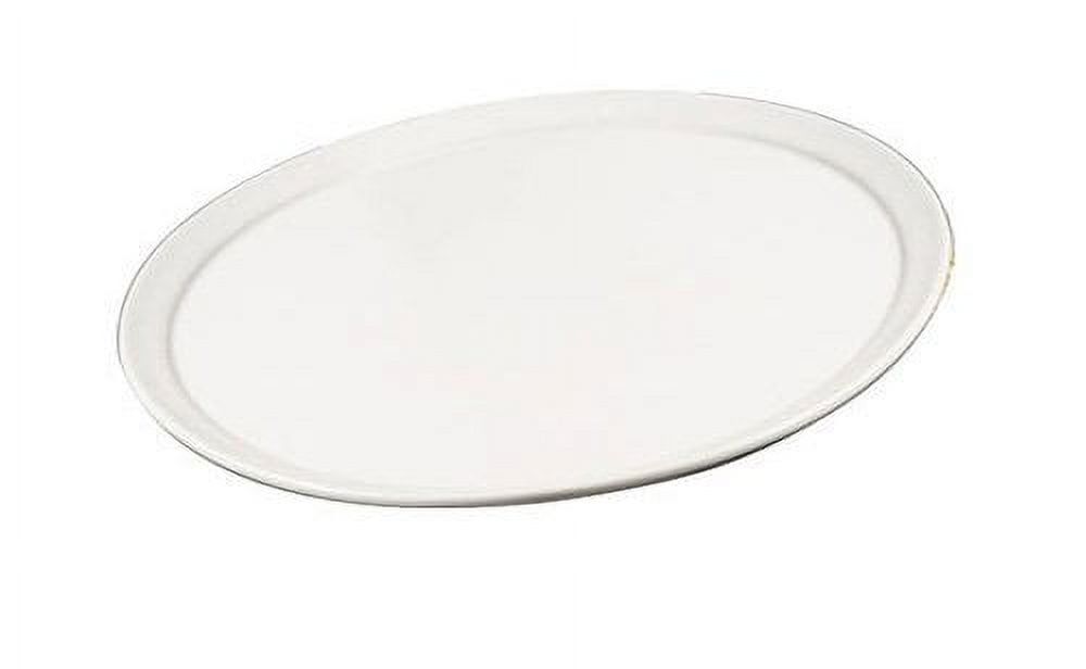 14-Inch White Round Ceramic Pizza Tray