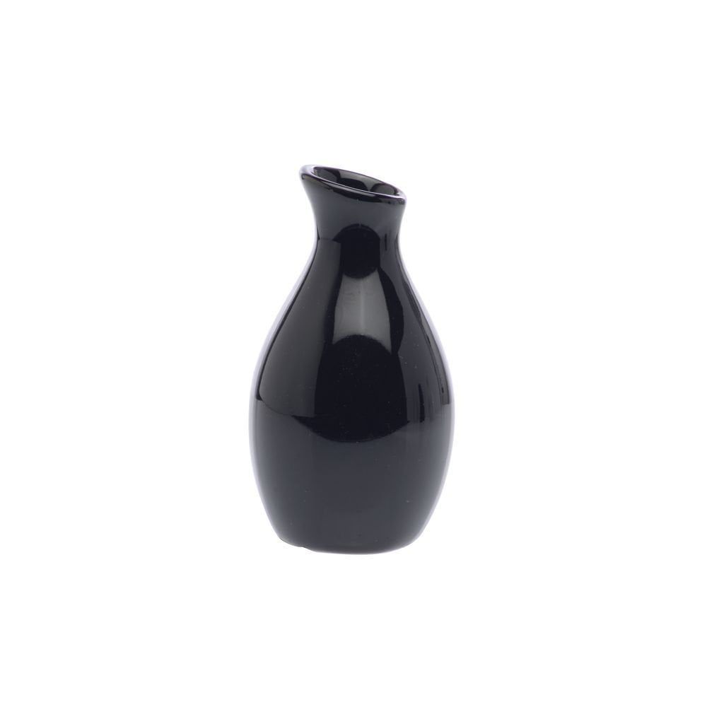 Black Ceramic Round Jug Bud Vase