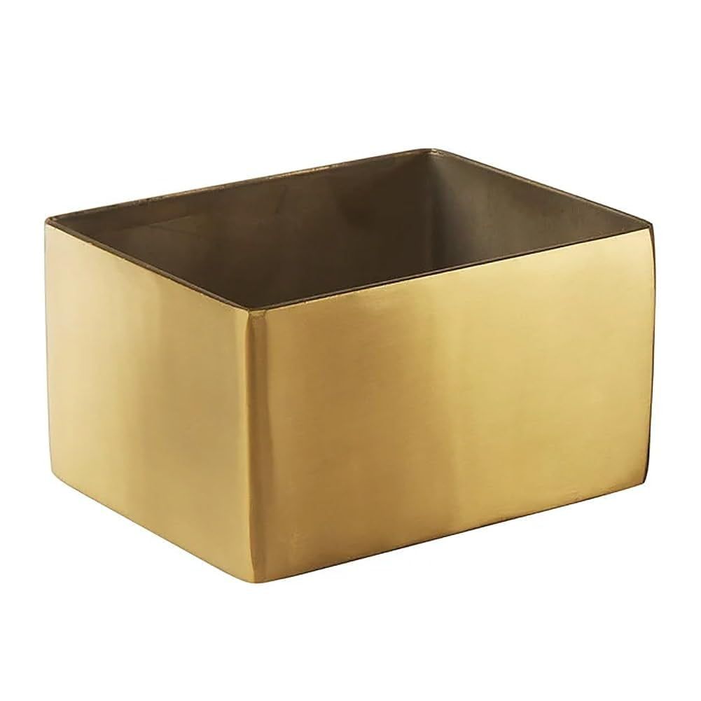 Gold Satin Finish Rectangular Stainless Steel Sugar Packet Holder