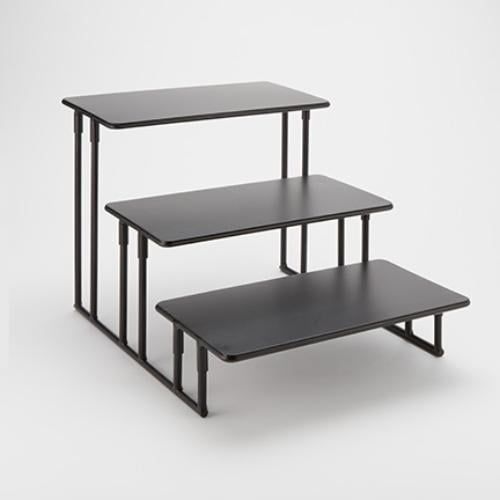 Black Metal Rectangular Three-Tier Display Stand