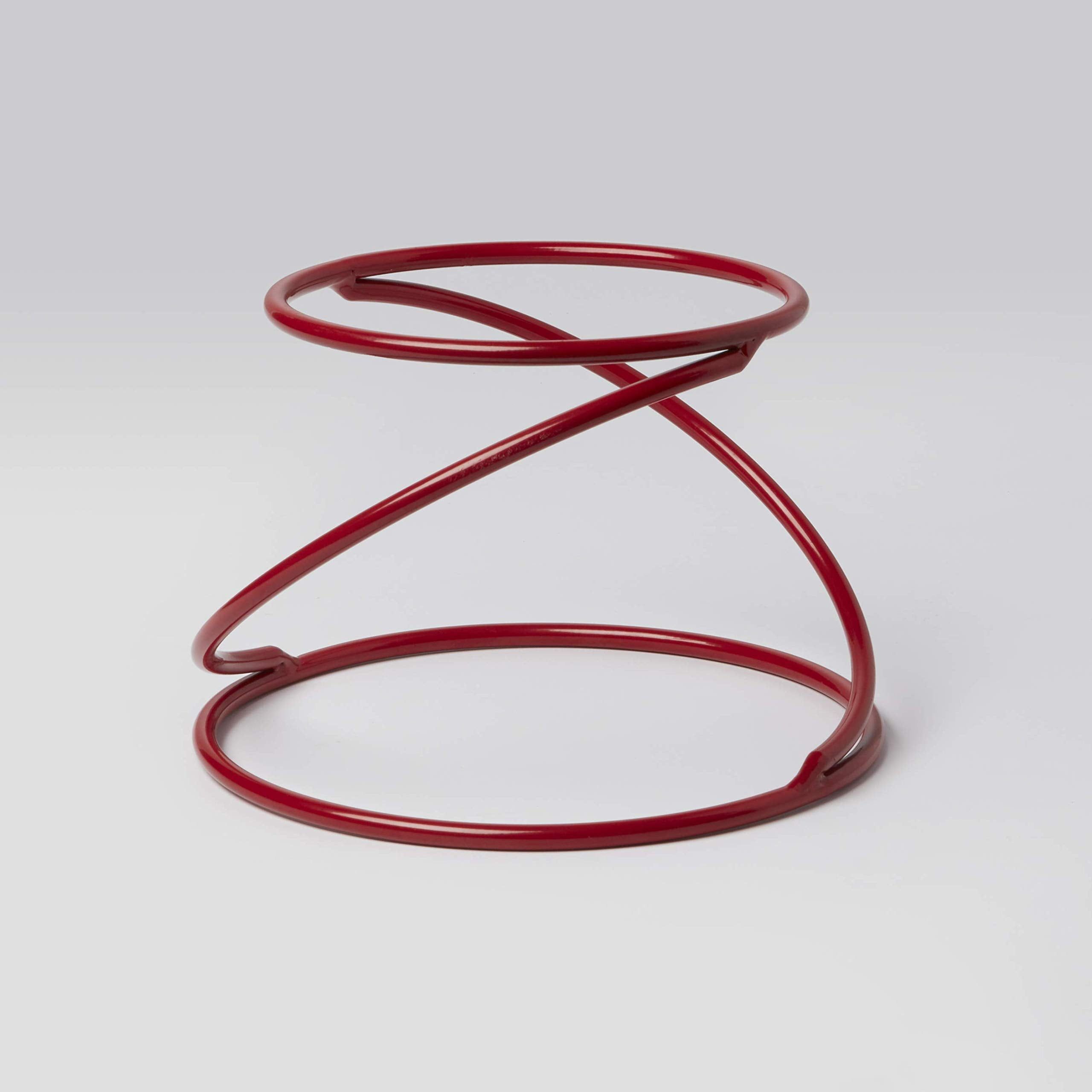 Red Metal Contempo Swirl Round Pizza Stand