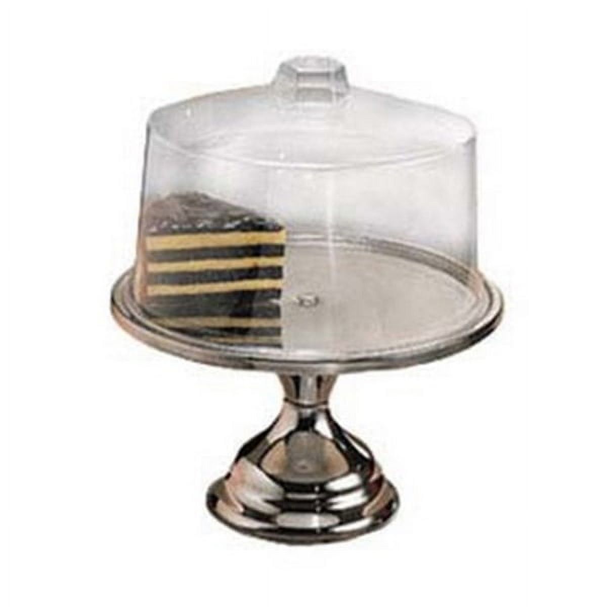 Stainless Steel Cake Stand with Clear Plastic Cover