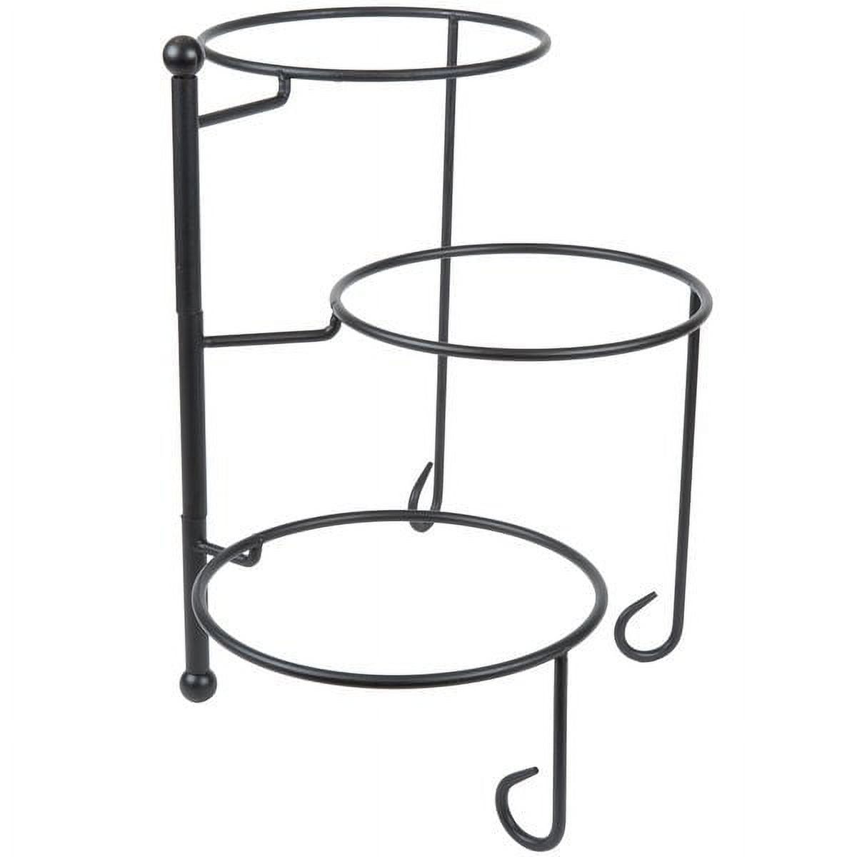 Black Wrought Iron Three-Tier Round Display Stand