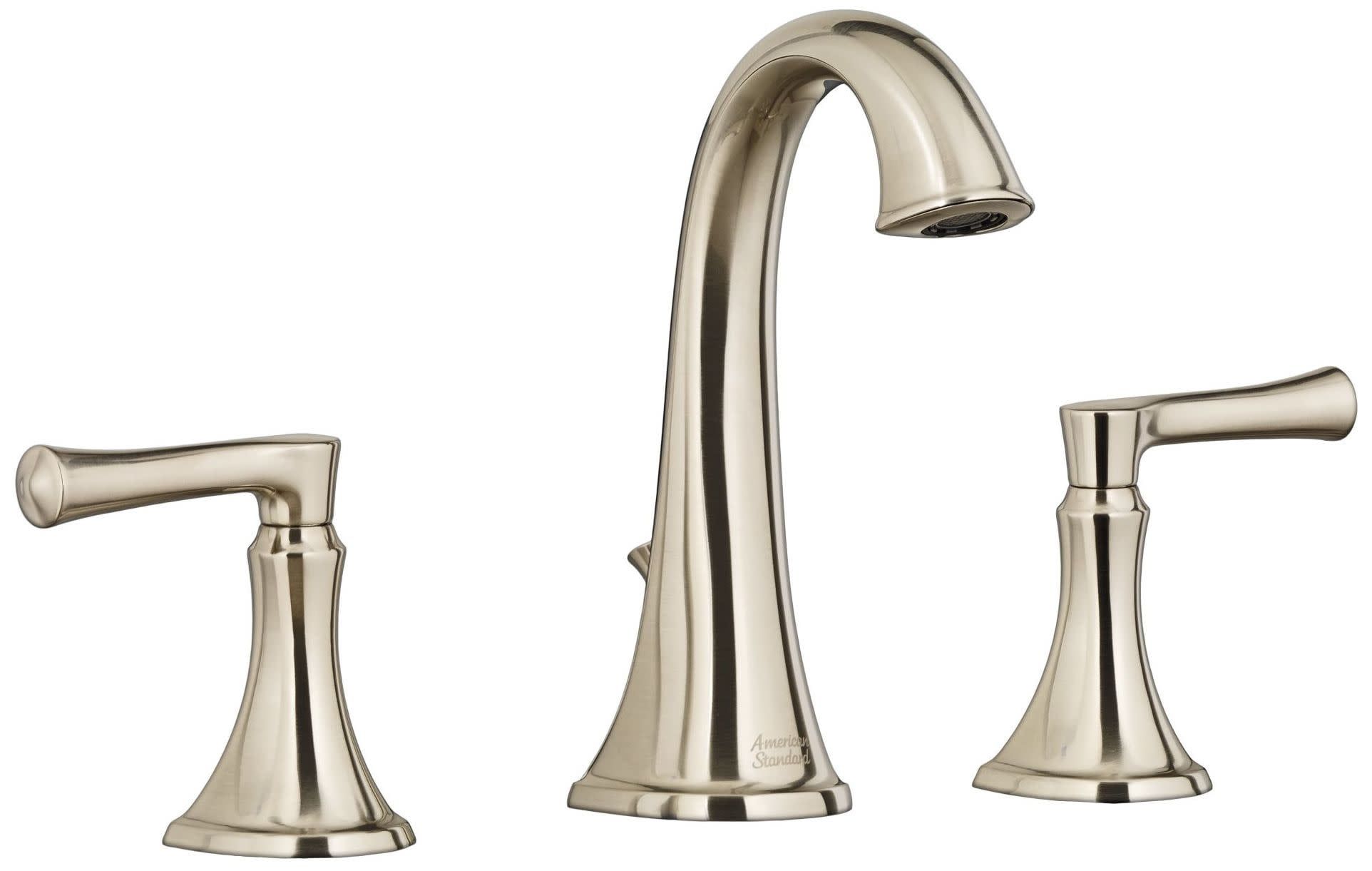 Brushed Nickel Widespread Bathroom Faucet with Lever Handles