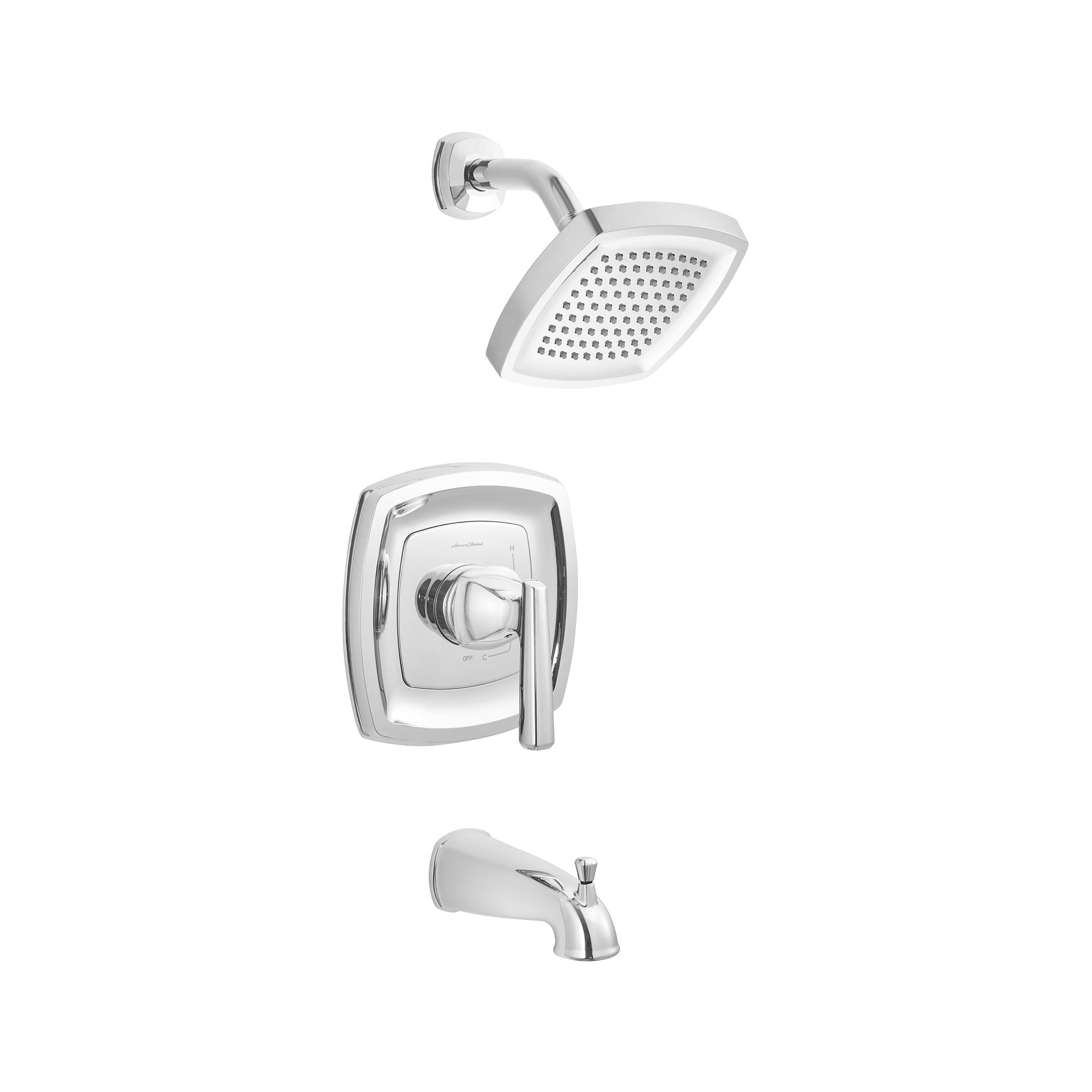 Chrome Square Wall Mounted Rain Shower Trim Kit