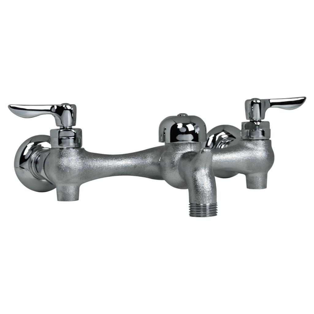 Polished Chrome Dual-Lever Wall-Mount Utility Faucet