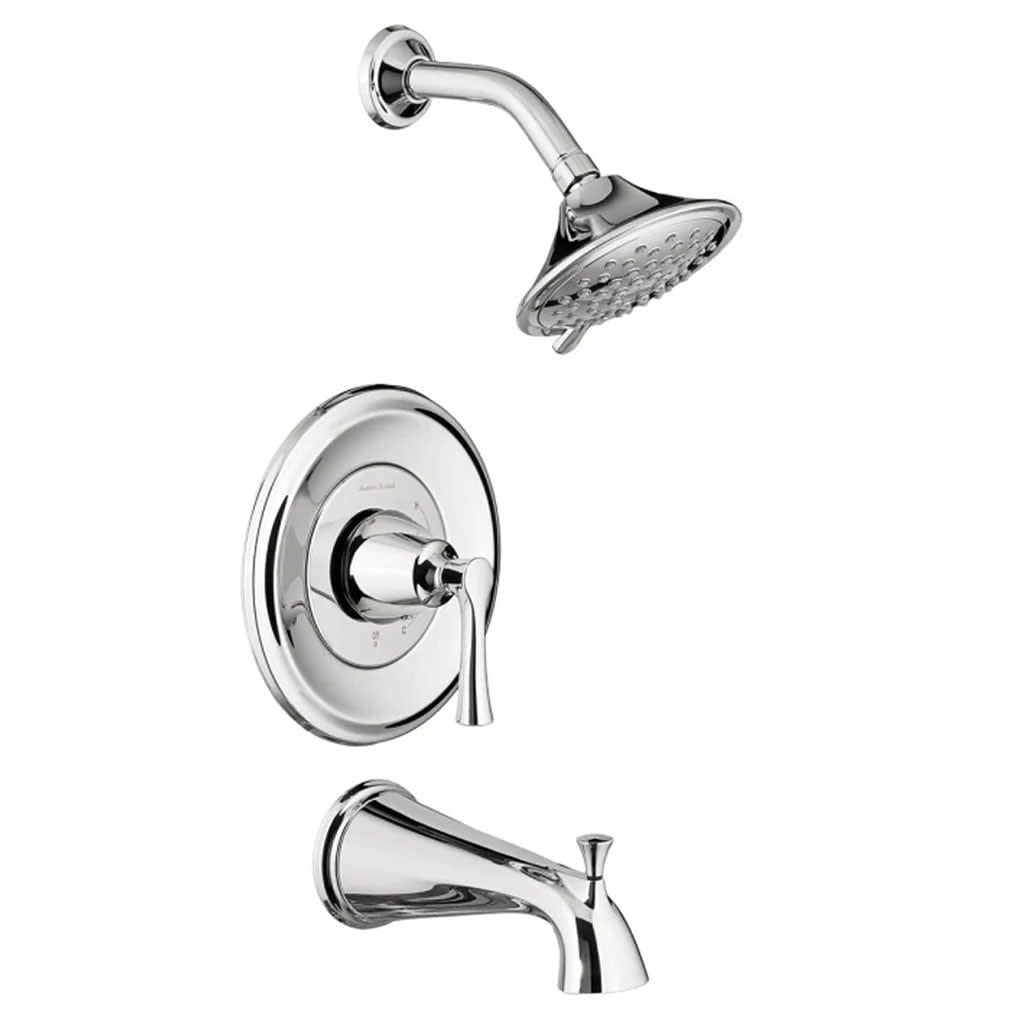 Polished Chrome Modern Tub and Shower Trim Package