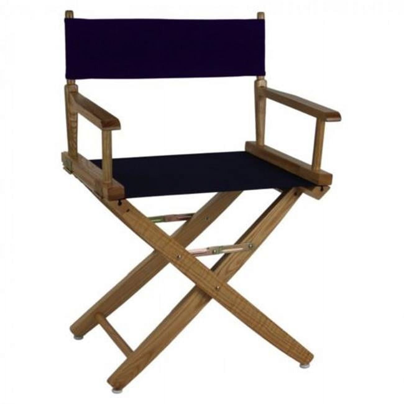 Natural Wood and Navy Canvas Extra-Wide Directors Chair