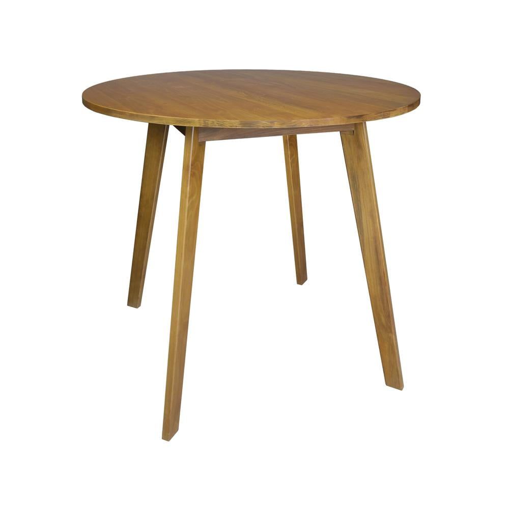 Harvest Gold Round Solid Wood Dining Table, 36"