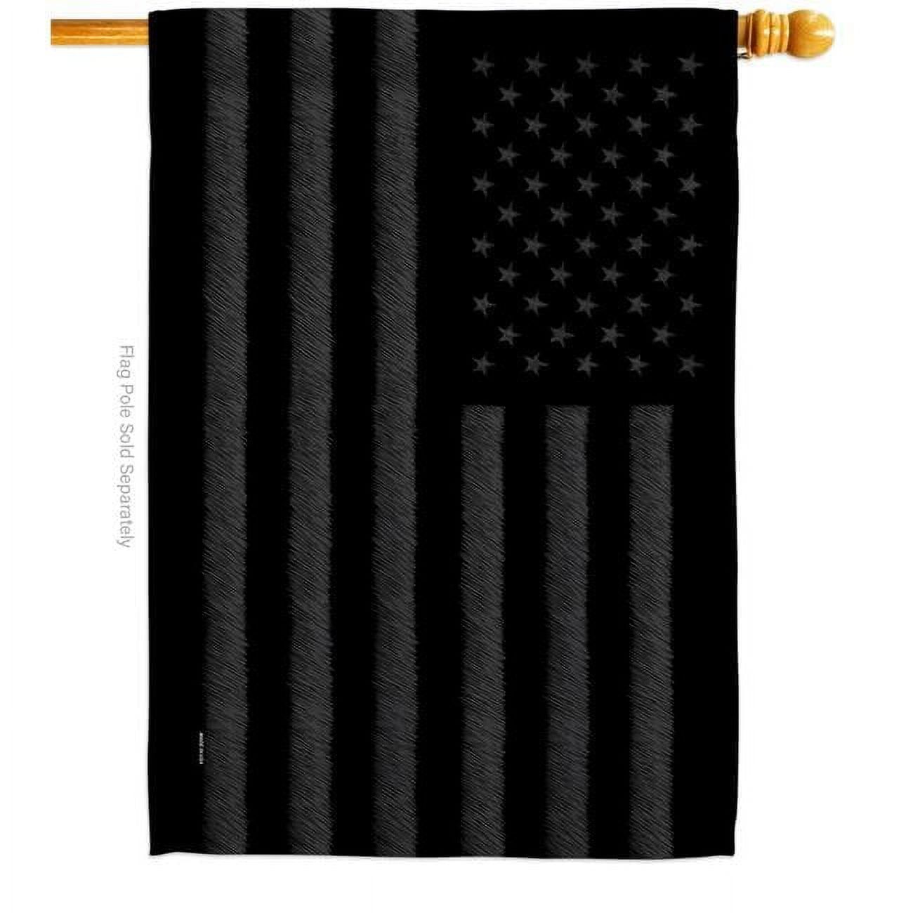 Black Patriotic Historic Double-Sided Vertical House Flag