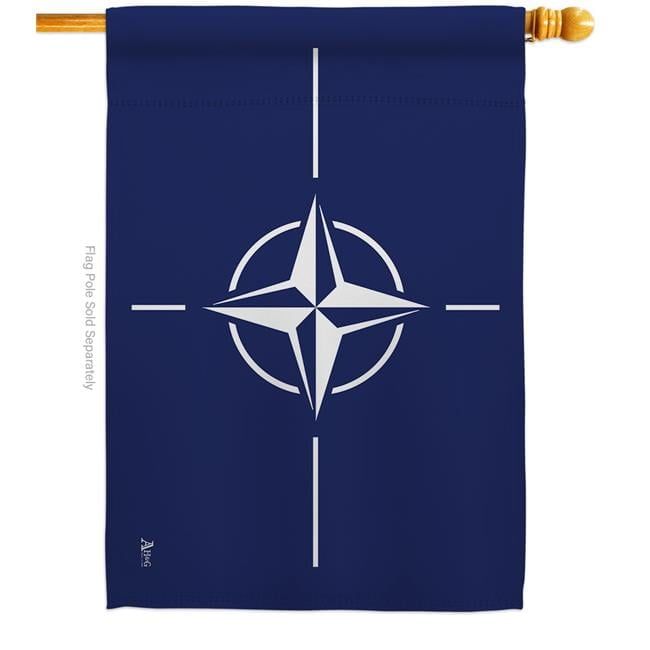 NATO Association Blue and White Double-Sided House Flag