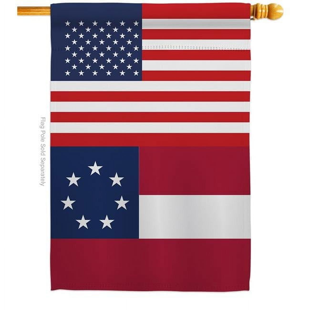 Historic Patriotic Double-Sided Vertical House Flag 28" x 40"