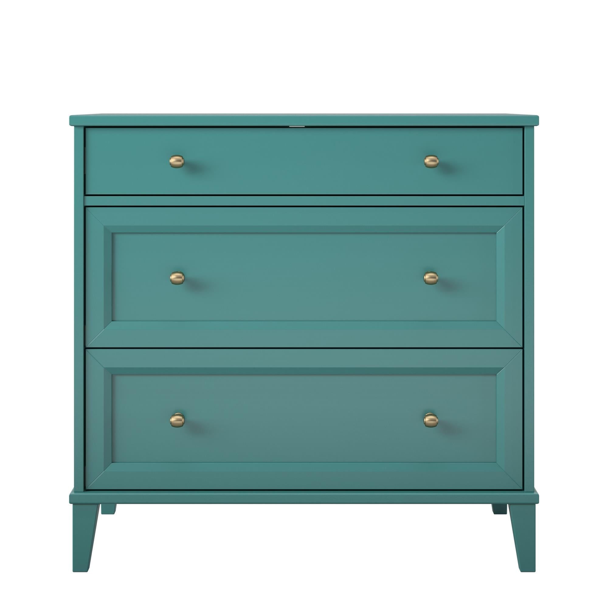 Emerald Green Industrial 2 Drawer Dresser with Pull-Out Desk