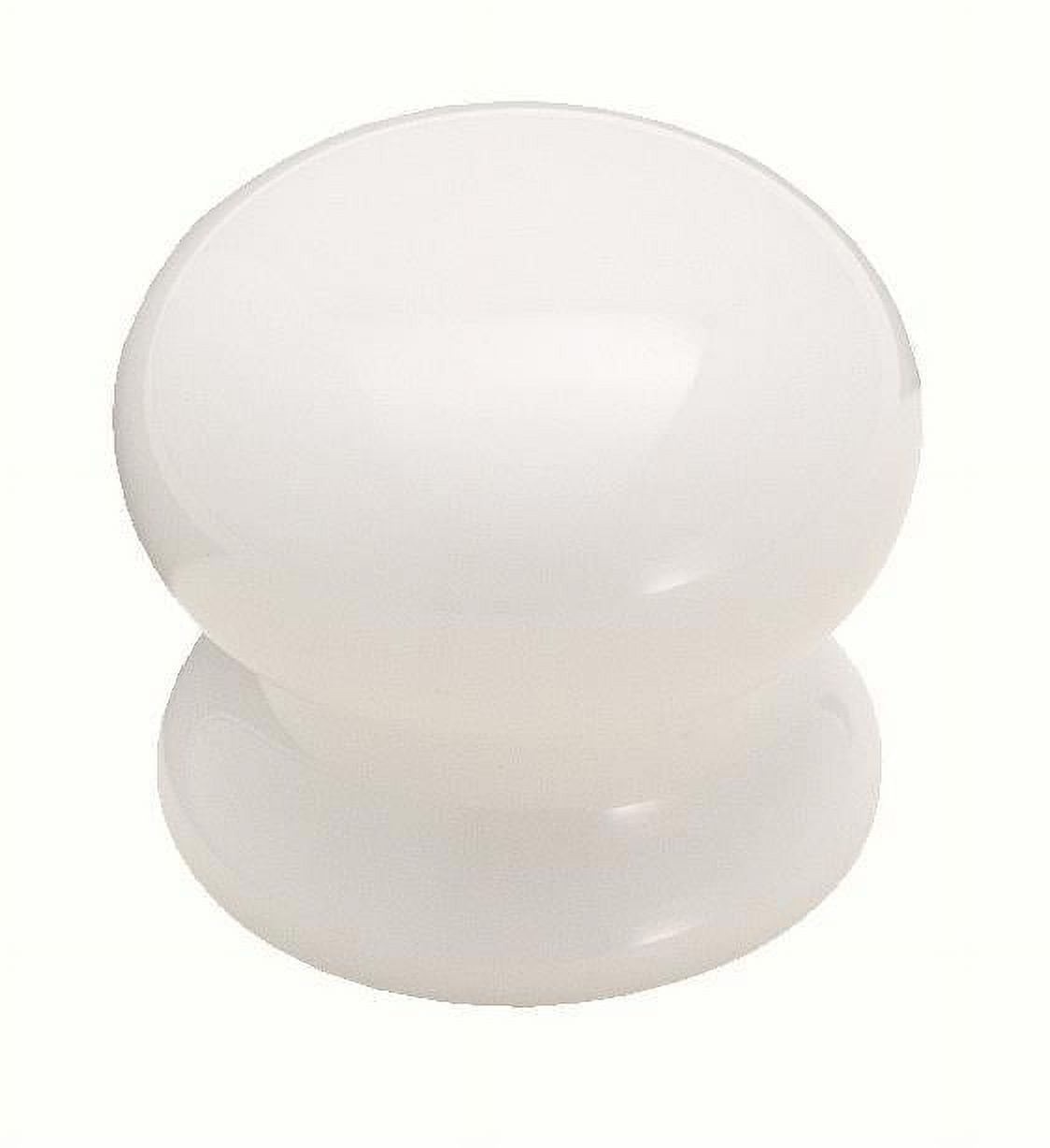 White Ceramic Mushroom Kitchen Cabinet Knob, 1 7/16" Diameter, Pack of 25