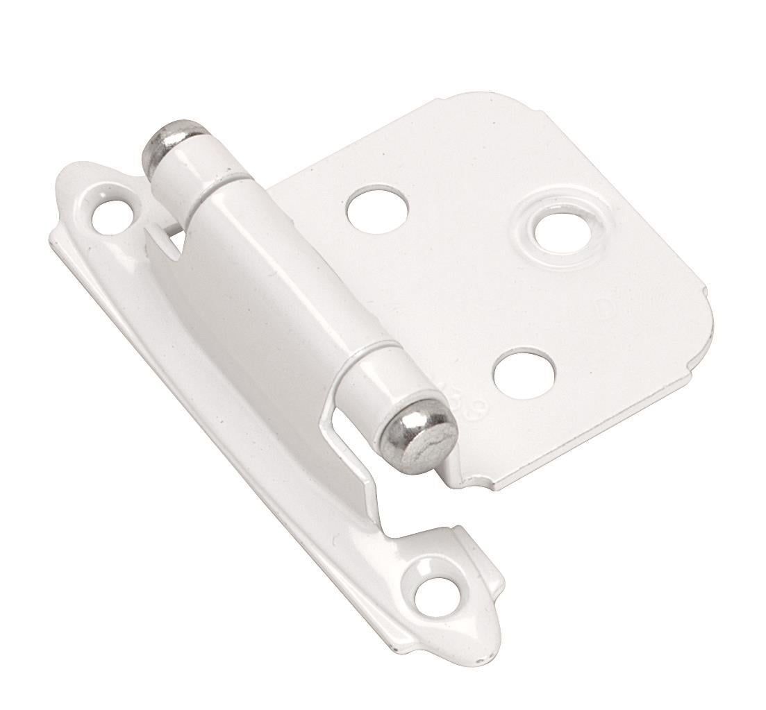 White Steel Self-Closing Cabinet Hinge for Variable Overlay