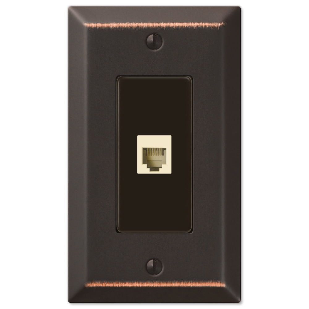 Century Aged Bronze 1-Gang Metal Telephone Wall Plate