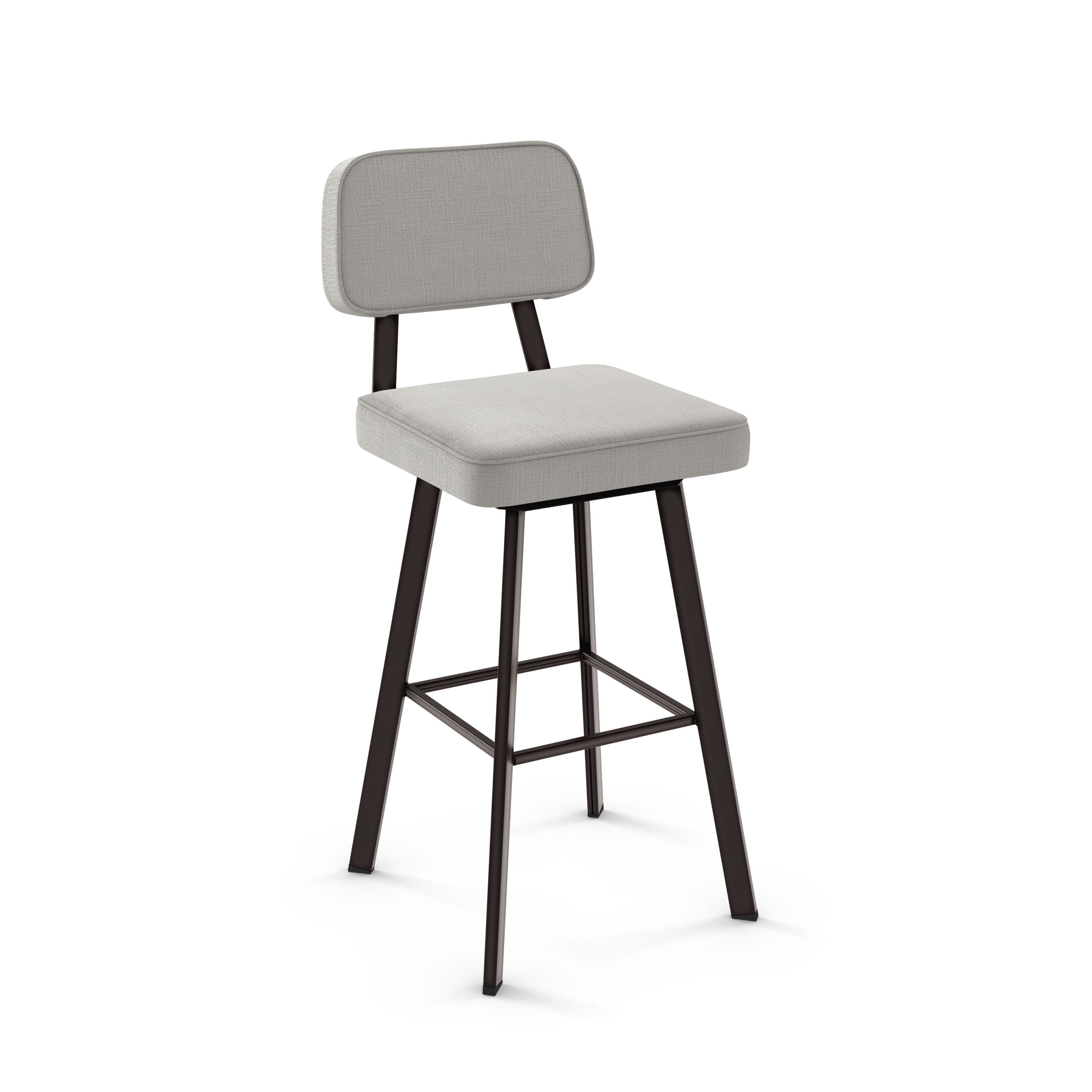 Clarkson 32'' Pale Gray and Dark Brown Metal Swivel Stool