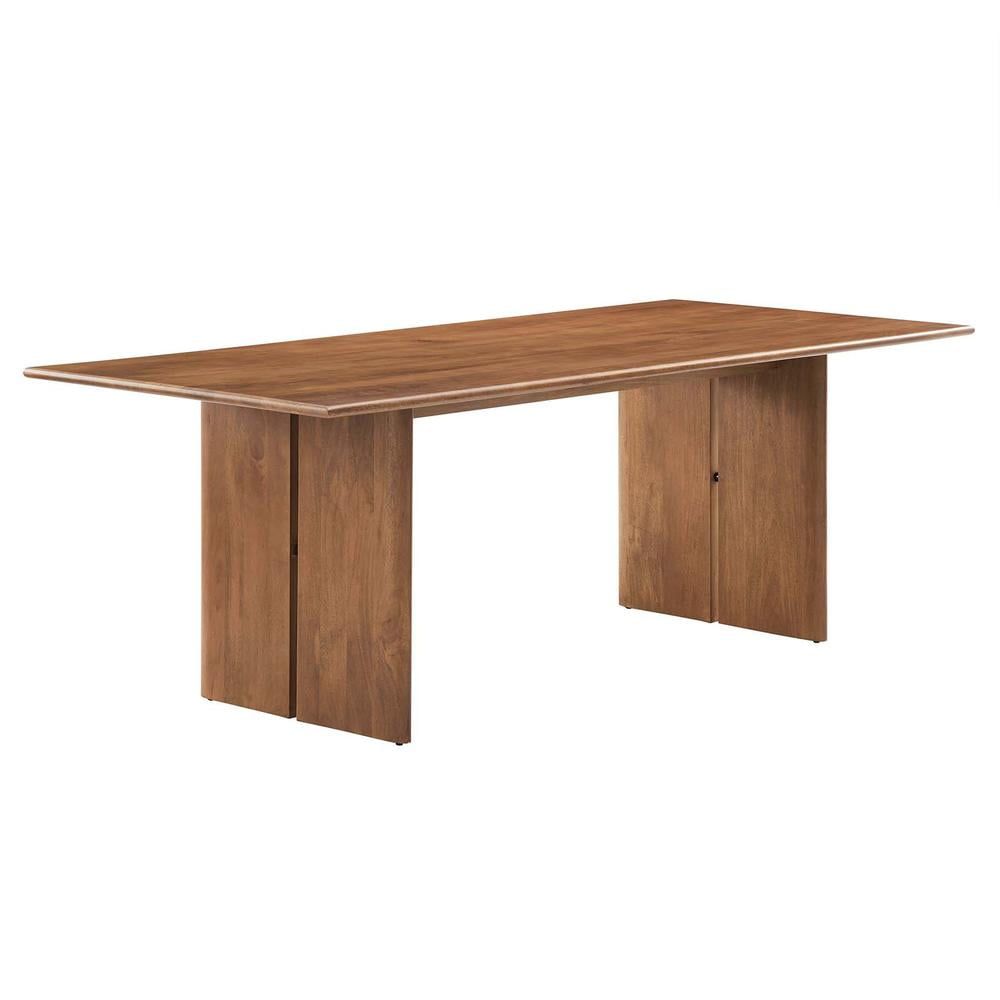 Amistad 86" Walnut Solid Wood Farmhouse Dining Table