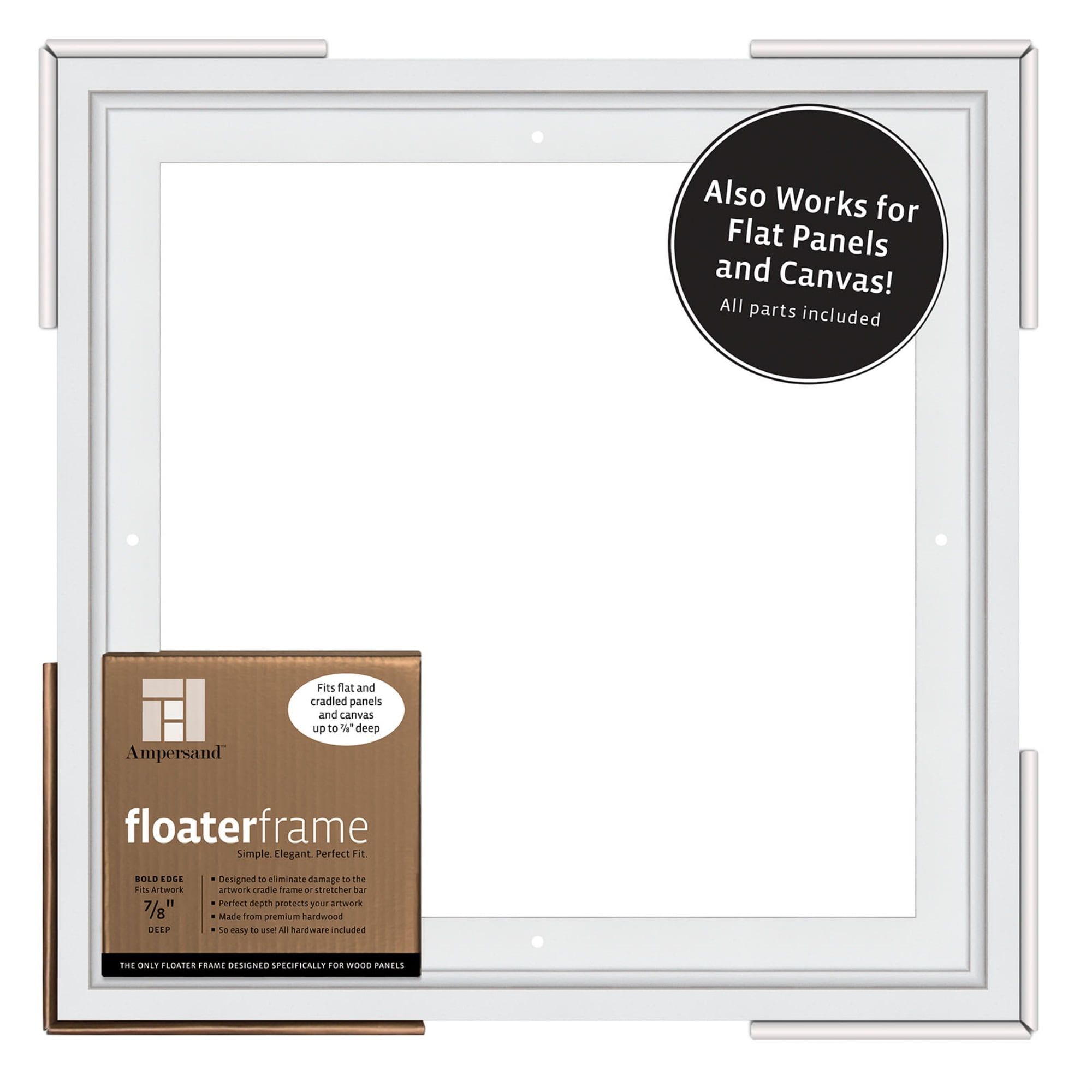 White 12" x 12" Hardwood Floating Wall Frame