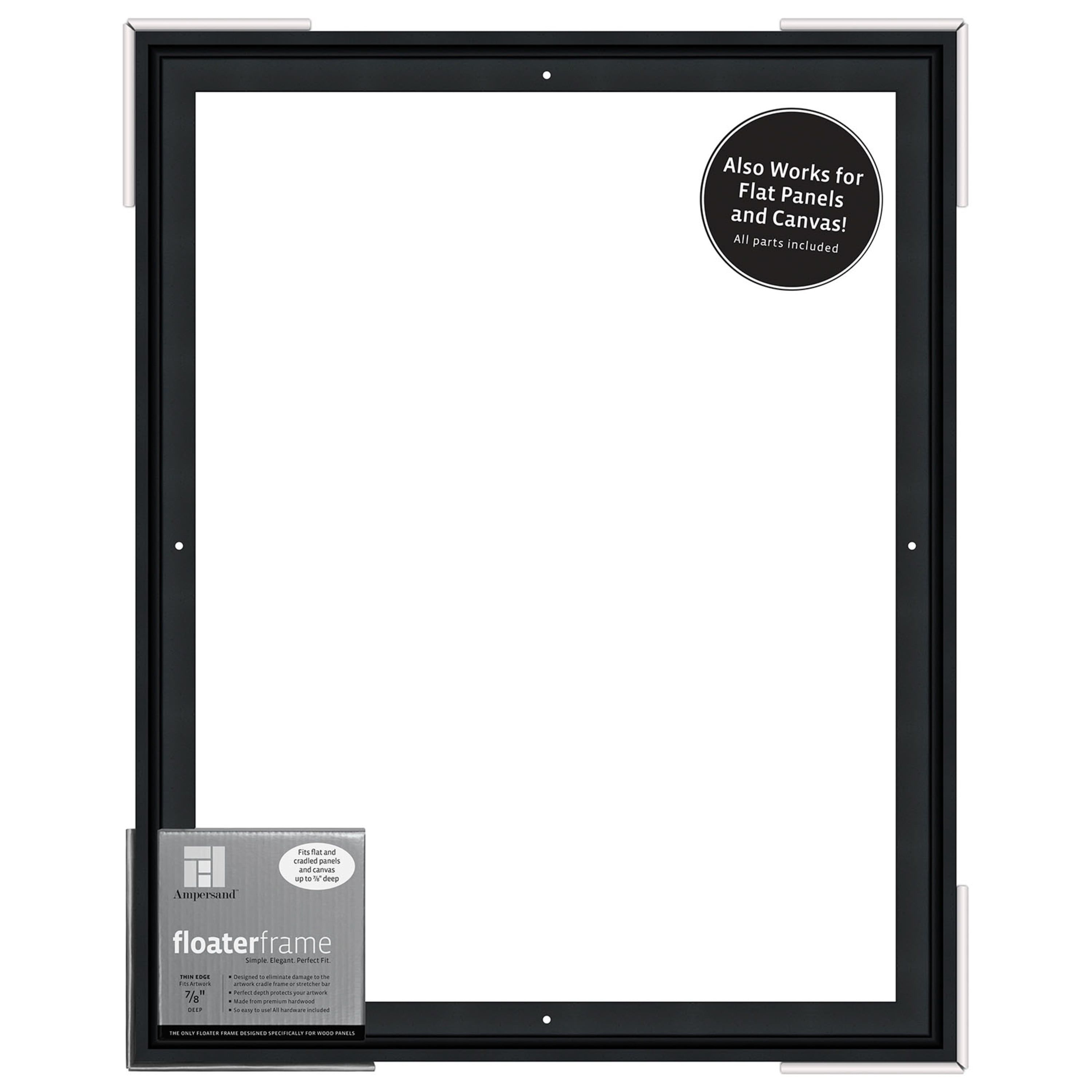 Elegant Black Wood 20" x 16" Floating Artwork Frame