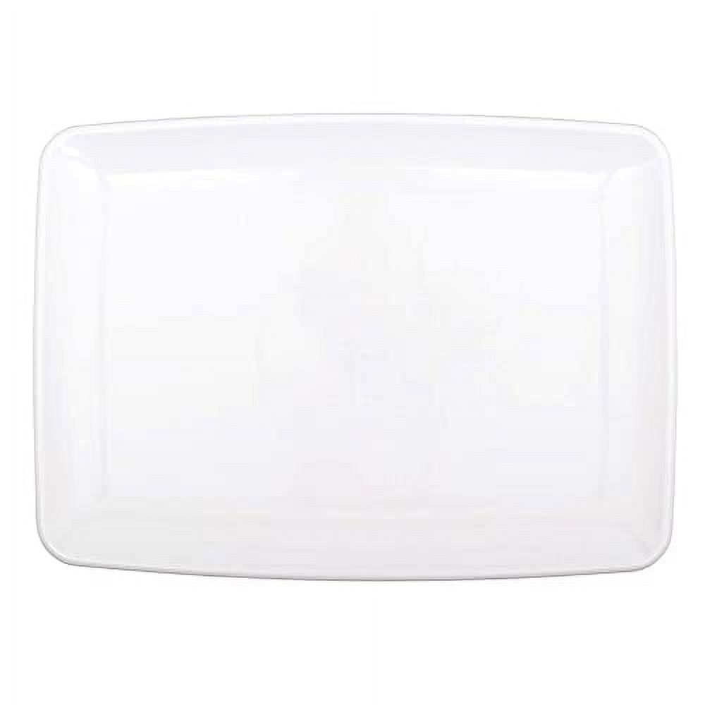 White Small Rectangular Plastic Serving Tray 8" x 11"