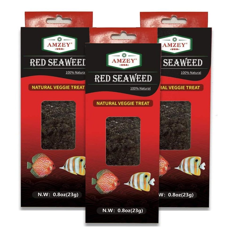 Amzey 3-Pack Red Seaweed Natural Veggie Fish Treat