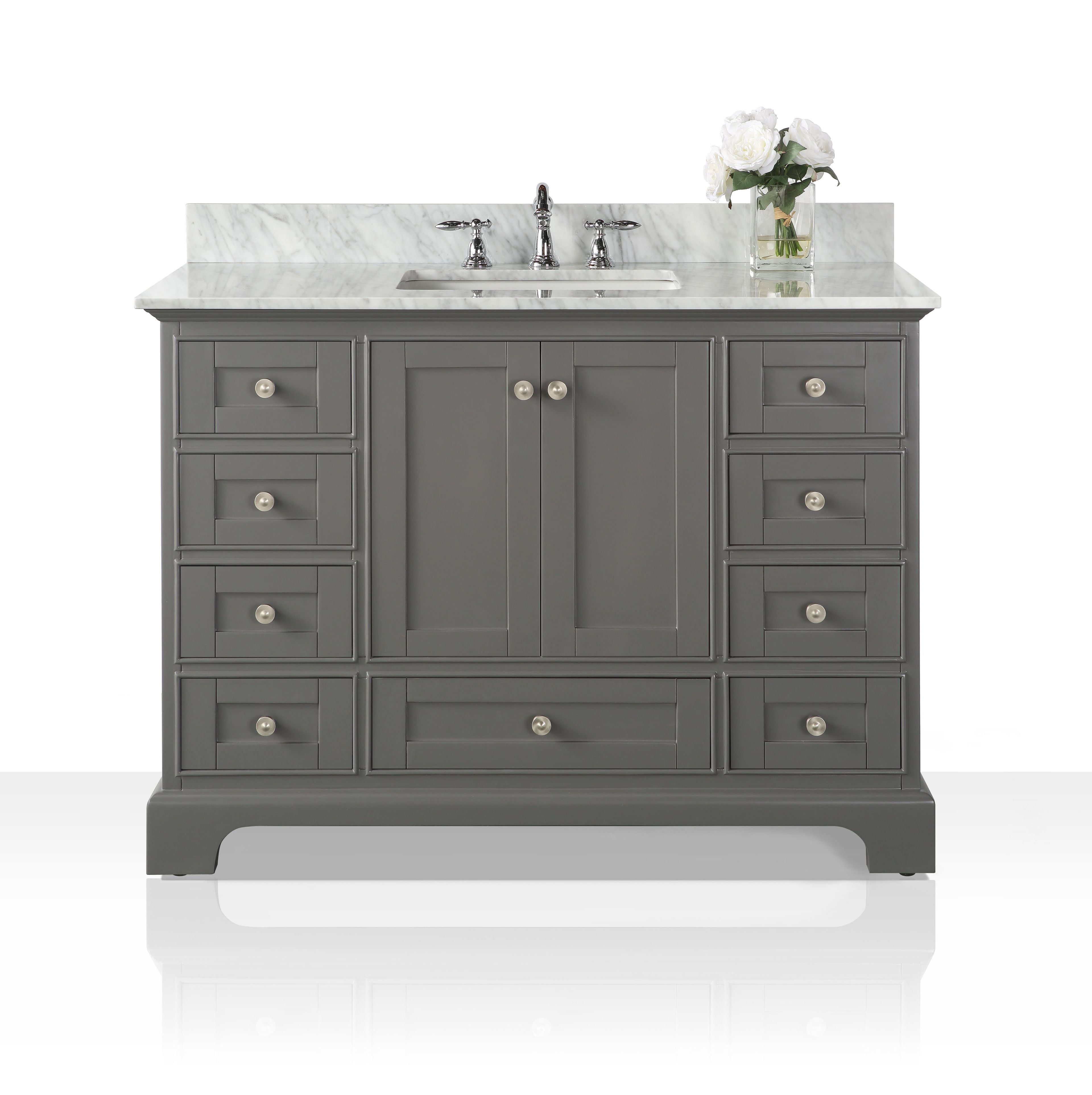 Audrey 48'' Sapphire Gray Vanity with Carrara Marble Top