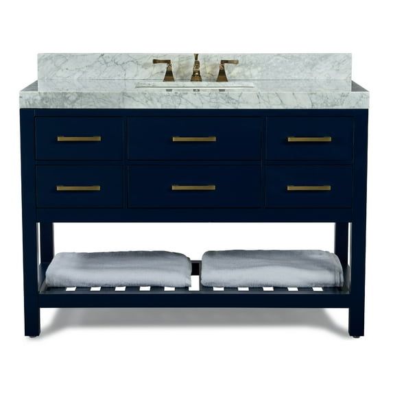 Elizabeth 48'' Heritage Blue Wood Vanity with Marble Top
