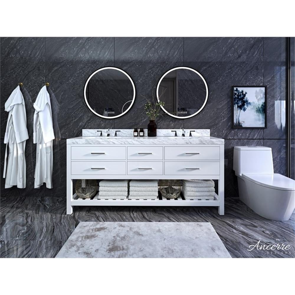 Elizabeth 72'' White Wood Bathroom Vanity Set